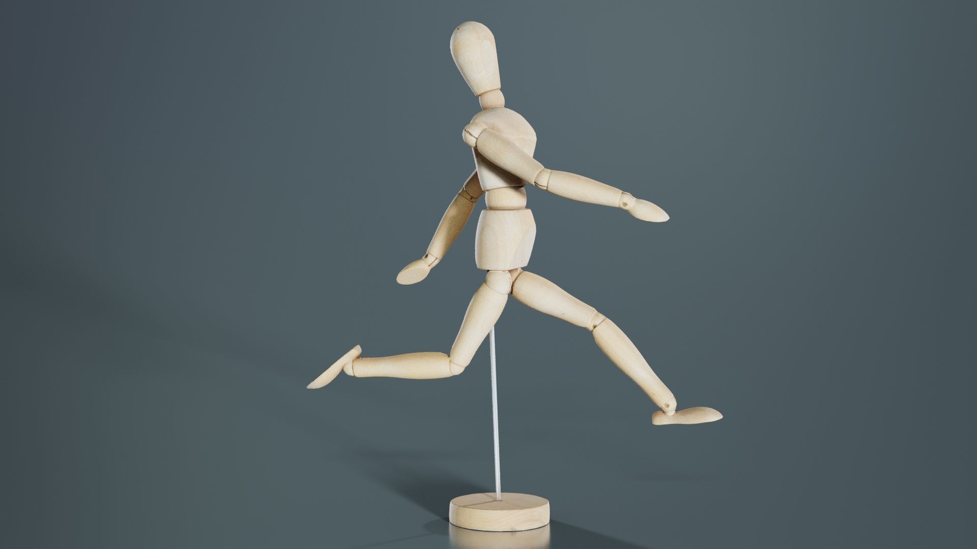 Wooden Mannequin Pose 06 Low-poly 3D model_8
