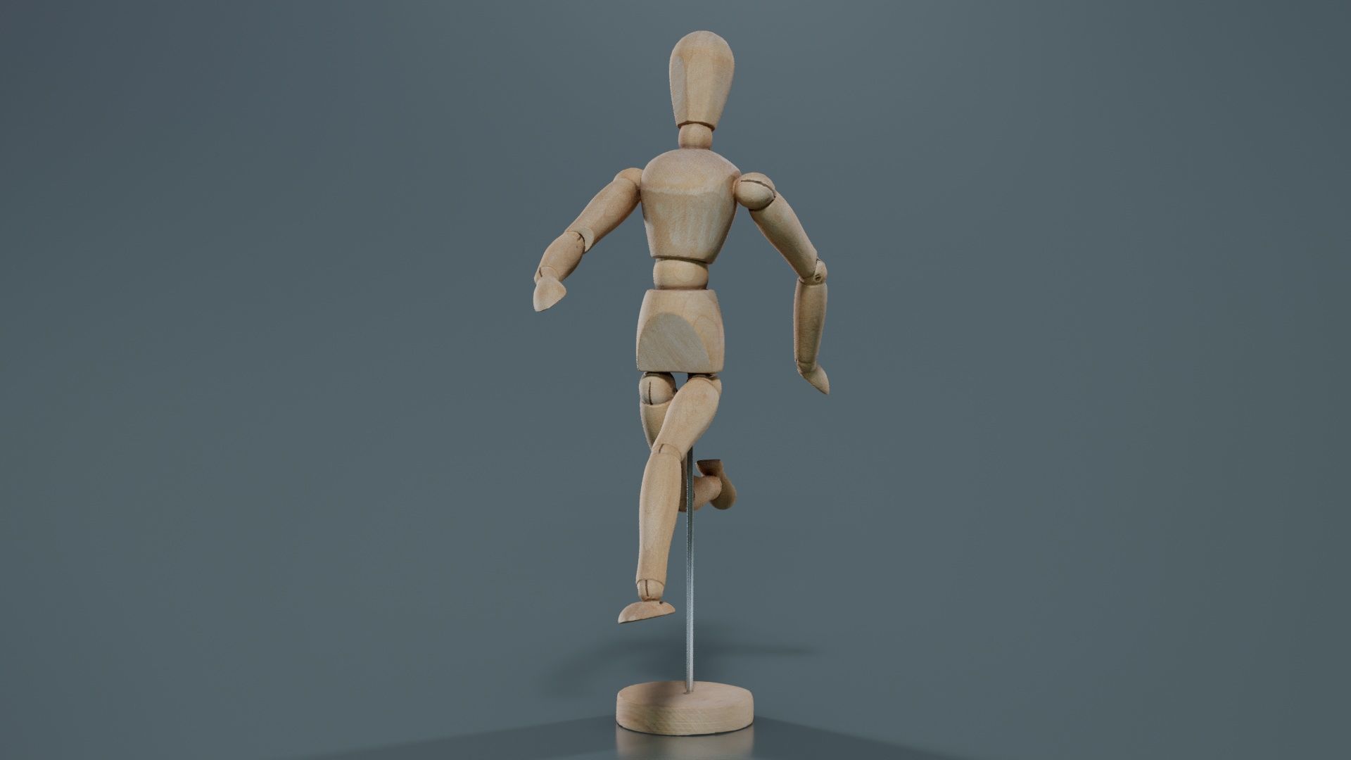 Wooden Mannequin Pose 06 Low-poly 3D model_5