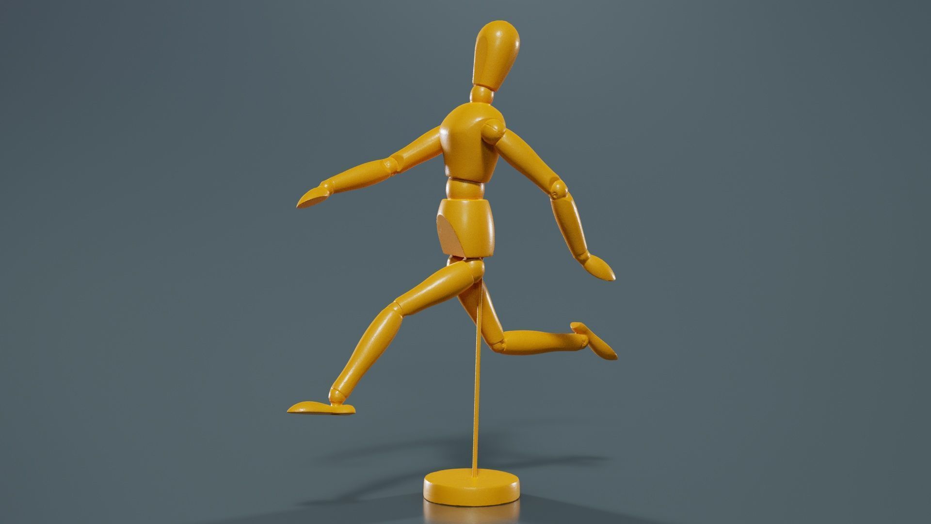 Wooden Mannequin Pose 06 Low-poly 3D model_12