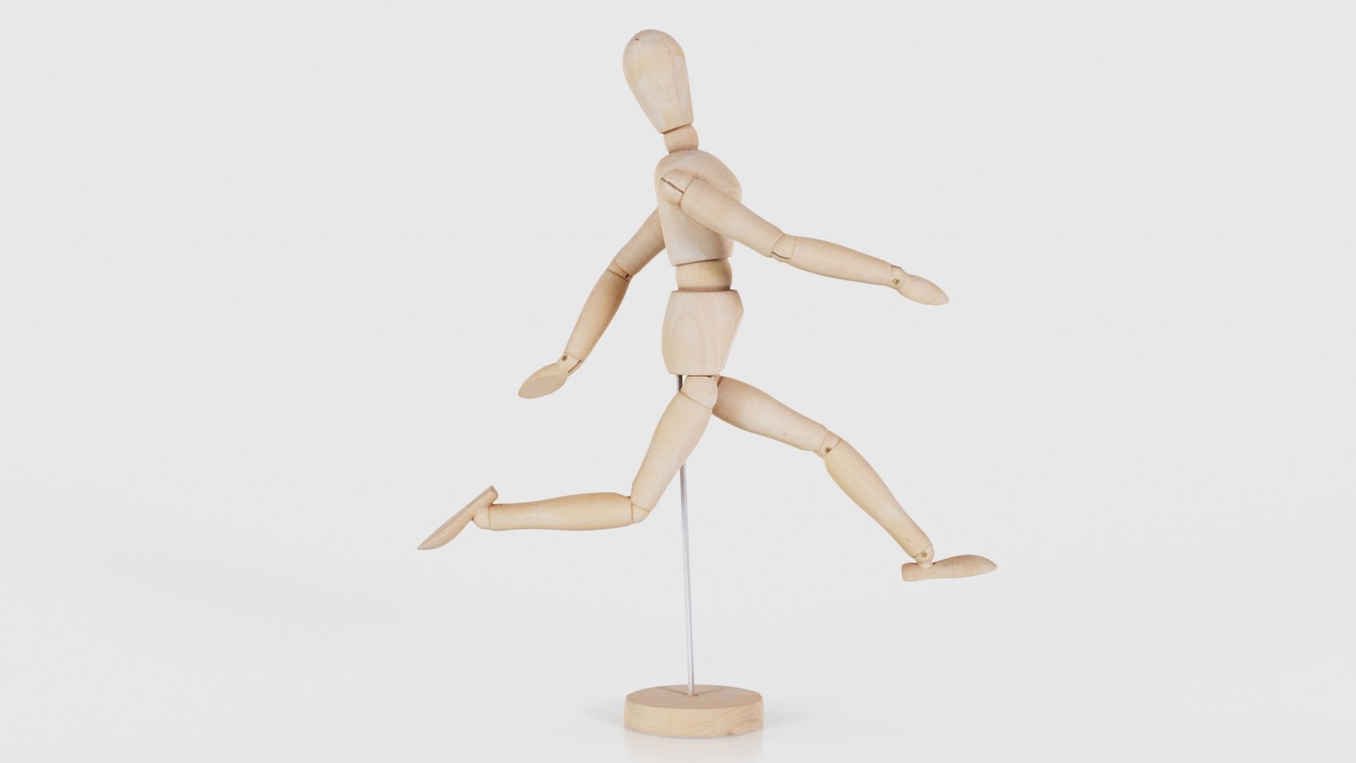 Wooden Mannequin Pose 06 Low-poly 3D model_20