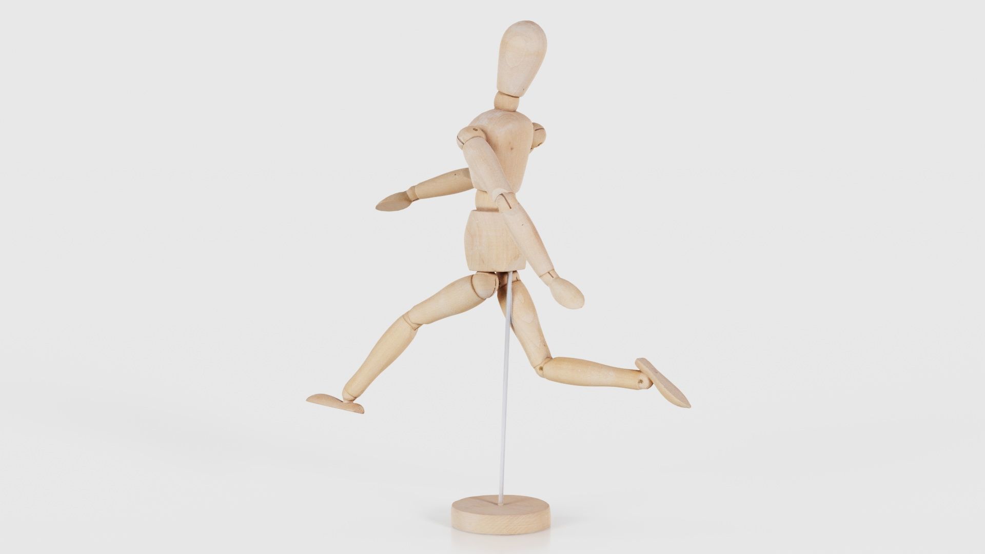 Wooden Mannequin Pose 06 Low-poly 3D model_25