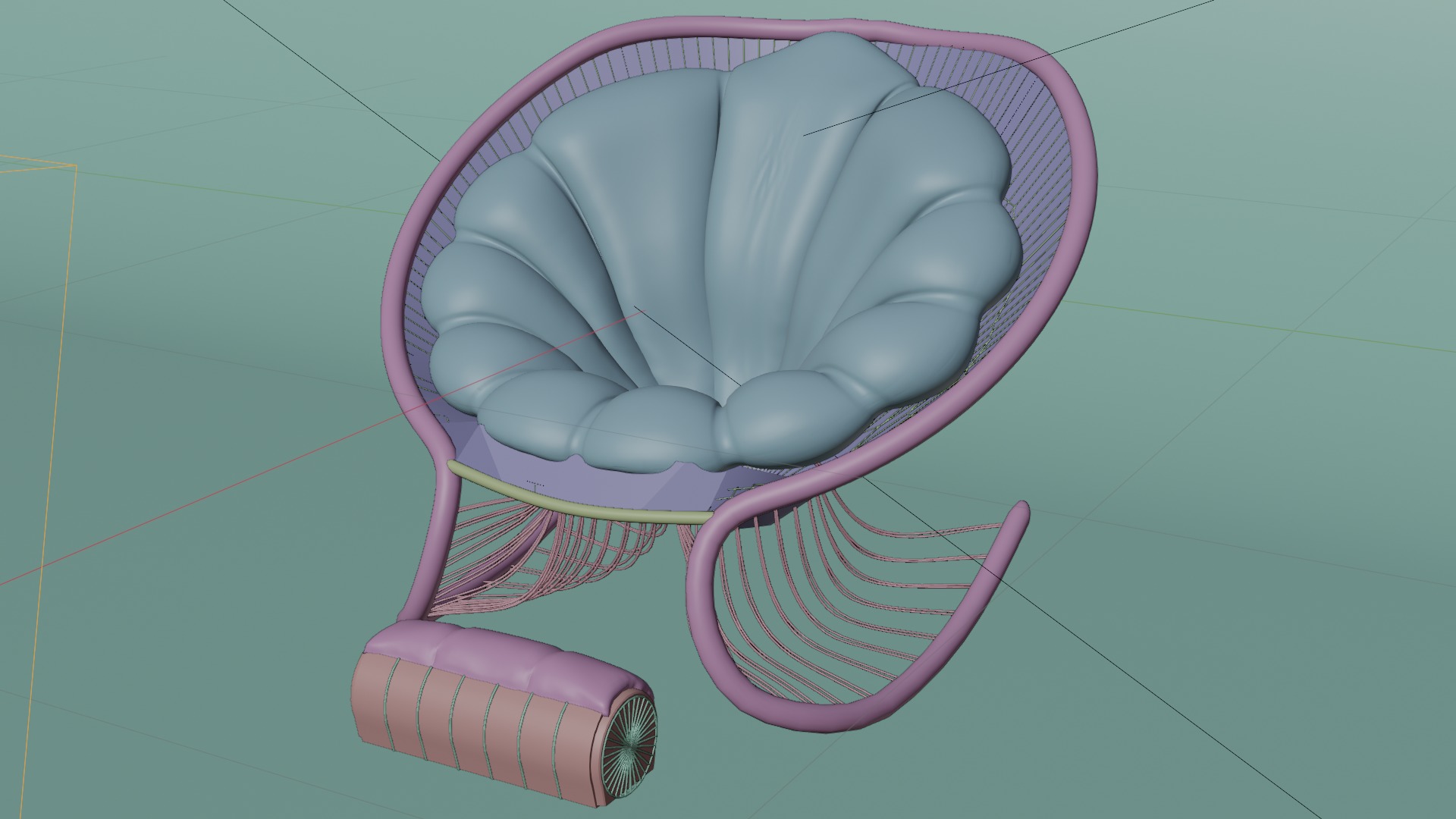 Chair Wood Furniture 3D model_3