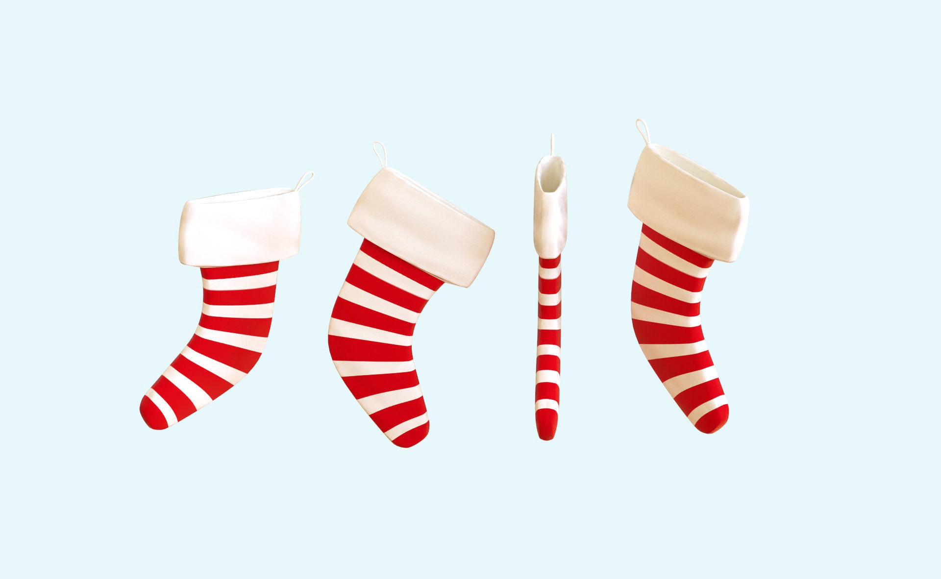 Cartoon Gift Christmas Stocking v003 Low-poly 3D model_1