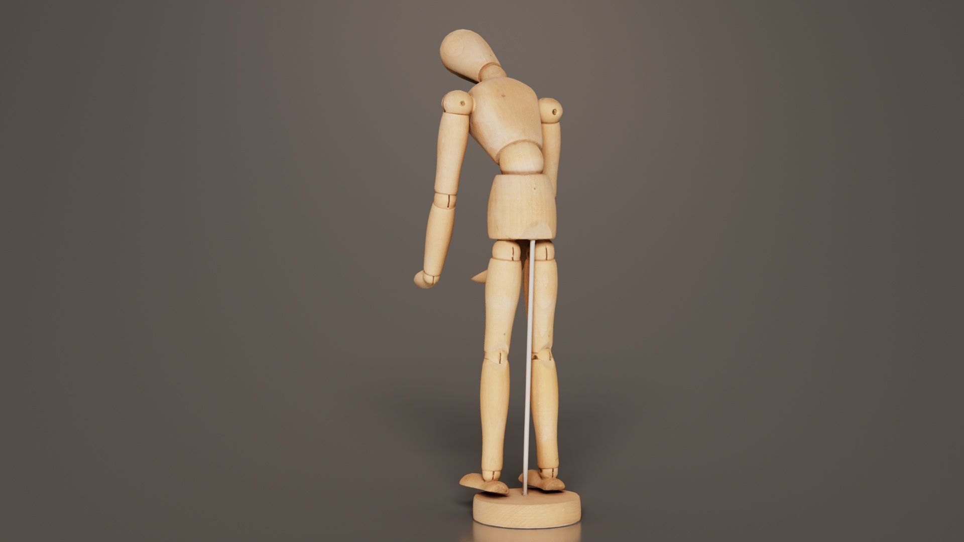 Wooden Mannequin Pose 11 Low-poly 3D model_6