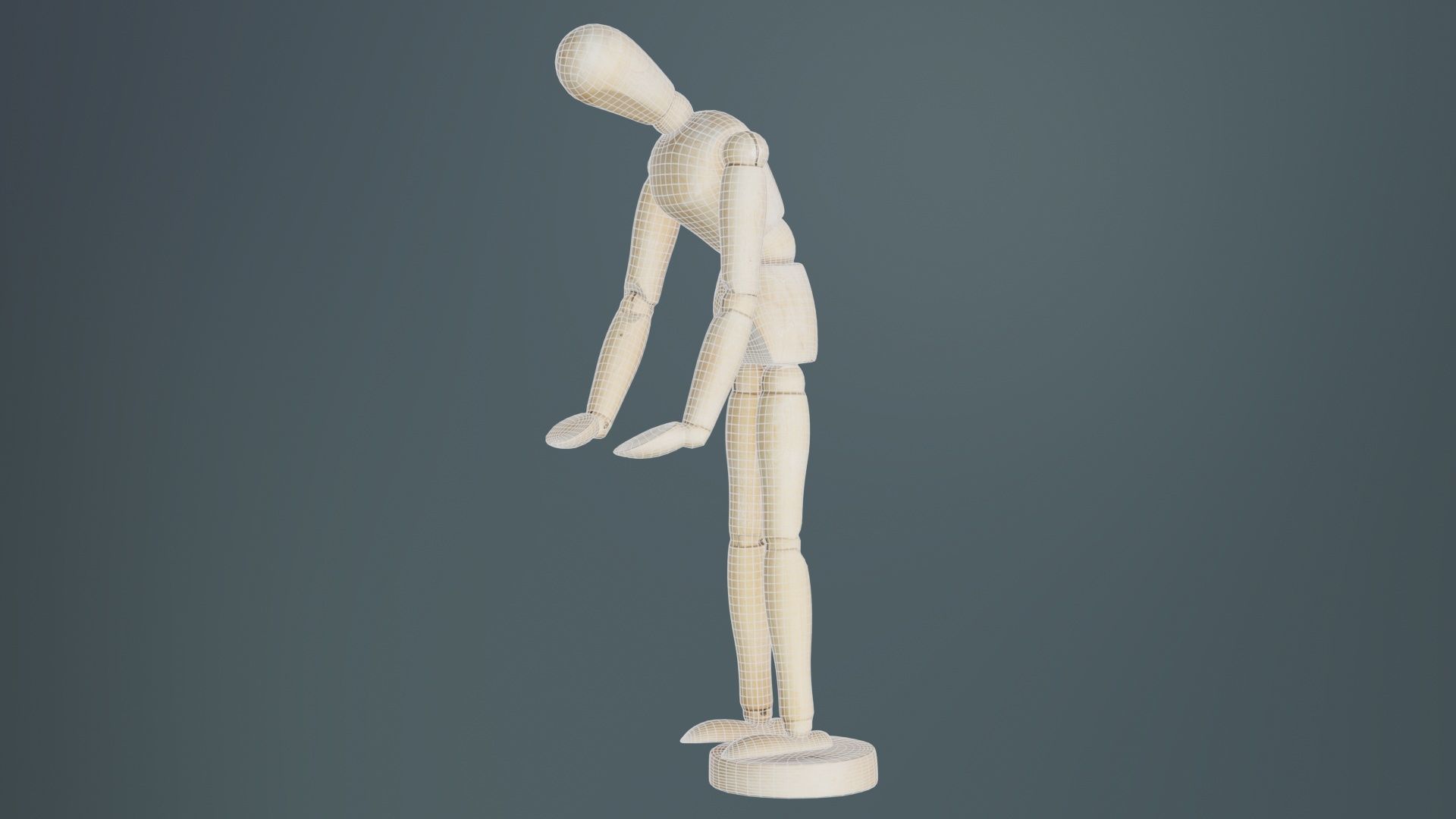 Wooden Mannequin Pose 11 Low-poly 3D model_9