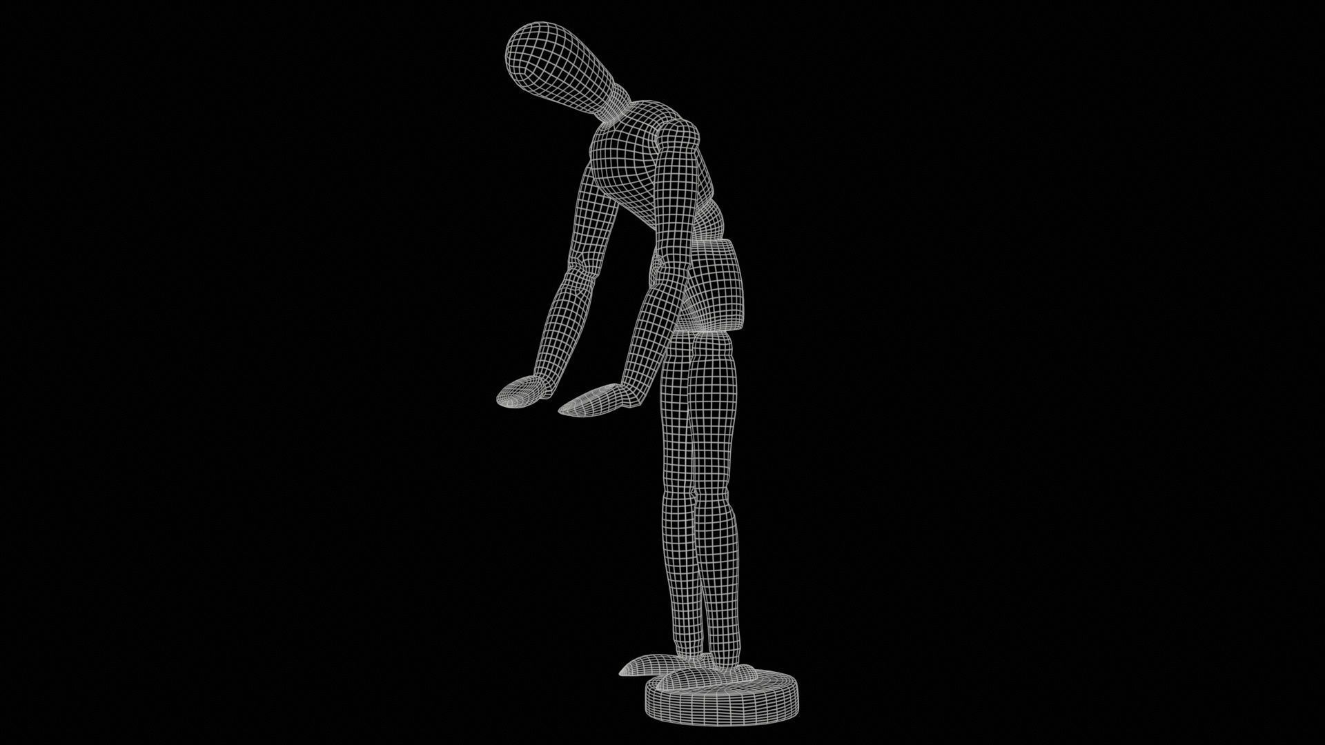 Wooden Mannequin Pose 11 Low-poly 3D model_11