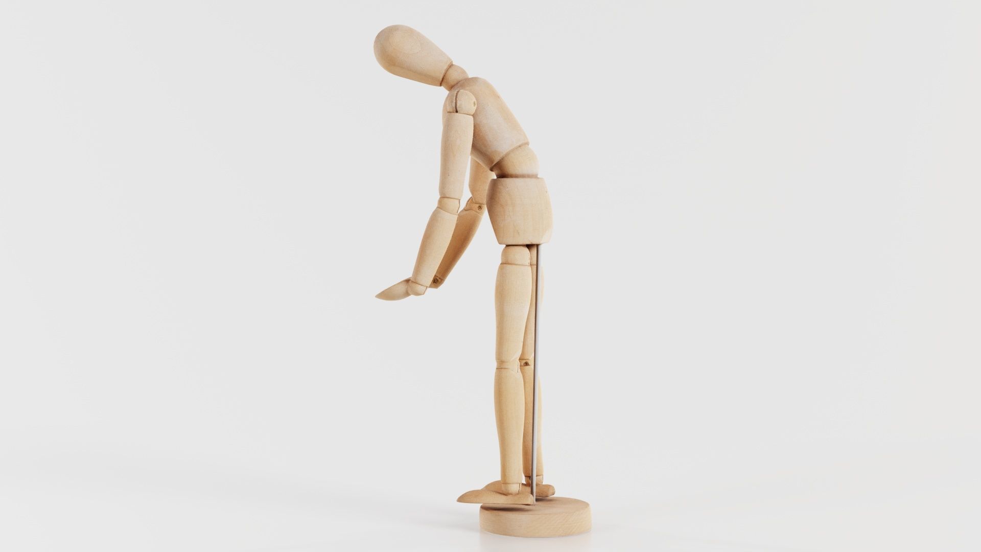Wooden Mannequin Pose 11 Low-poly 3D model_2