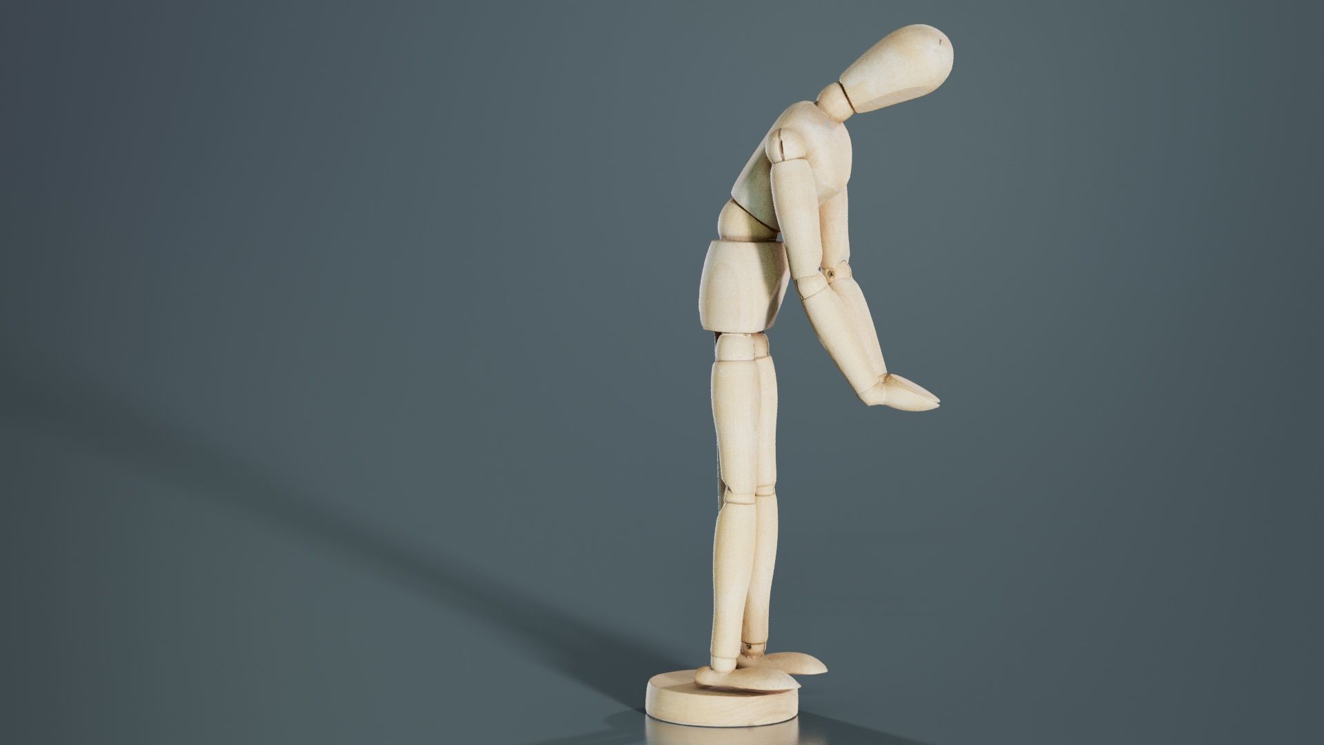 Wooden Mannequin Pose 11 Low-poly 3D model_7
