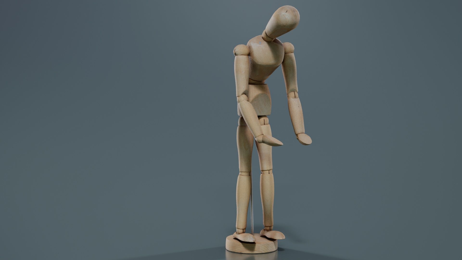 Wooden Mannequin Pose 11 Low-poly 3D model_1
