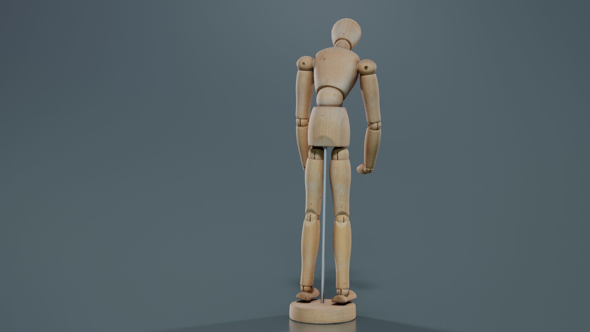 Wooden Mannequin Pose 11 Low-poly 3D model_3