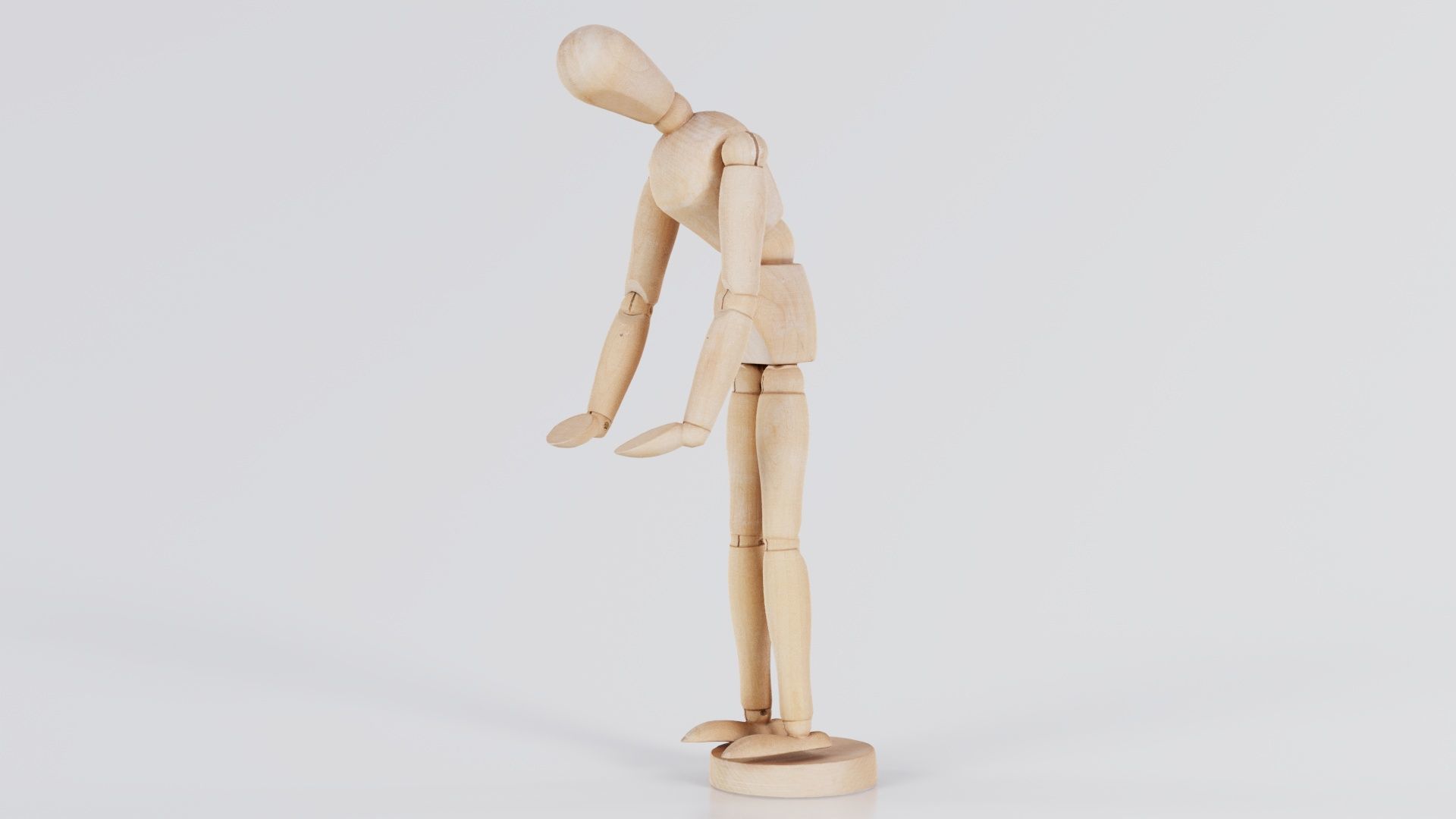 Wooden Mannequin Pose 11 Low-poly 3D model_4