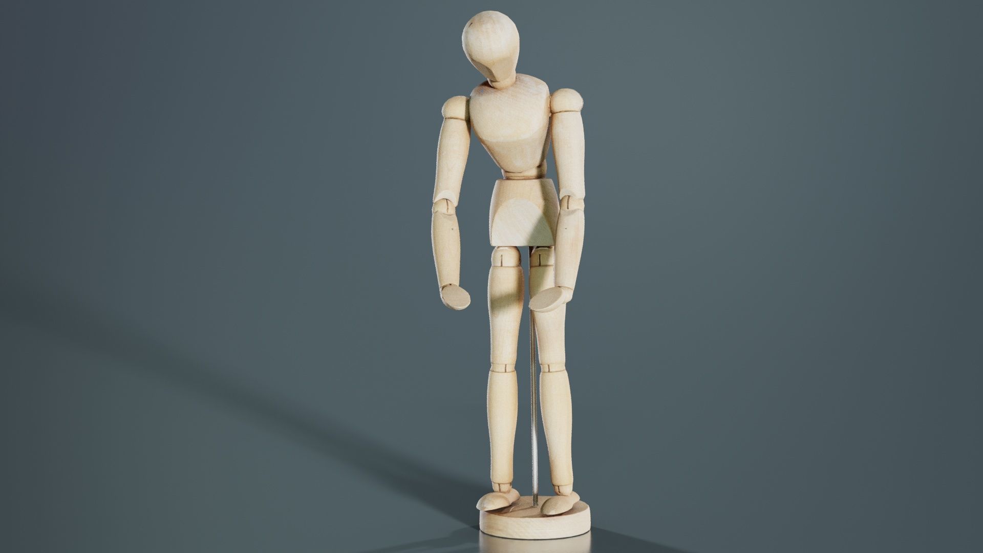 Wooden Mannequin Pose 11 Low-poly 3D model_8