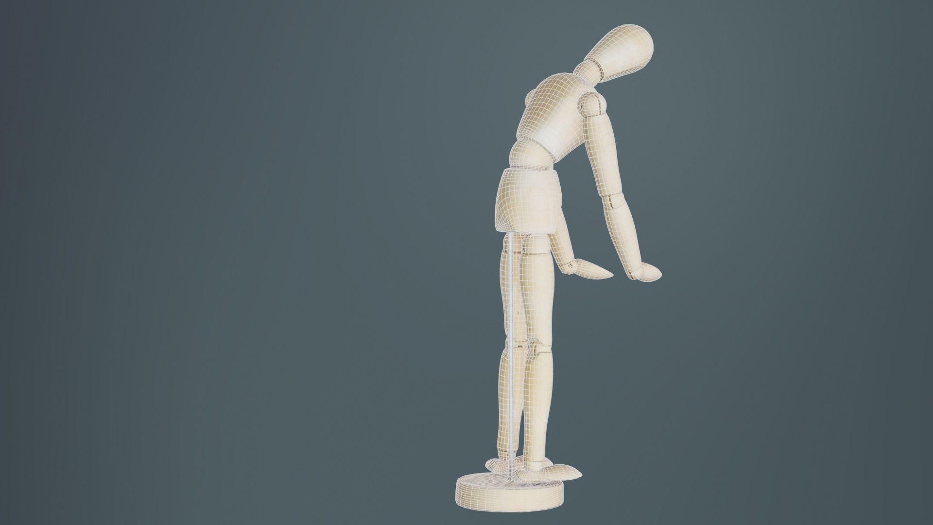 Wooden Mannequin Pose 11 Low-poly 3D model_10