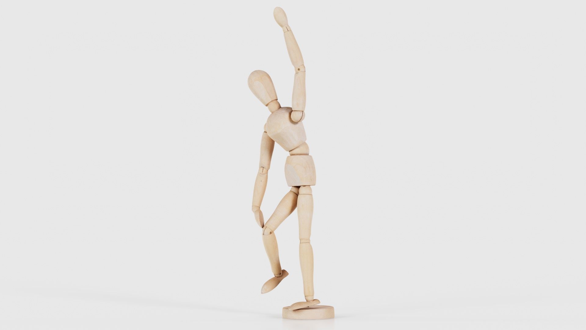 Wooden Mannequin Pose 12 Low-poly 3D model_26