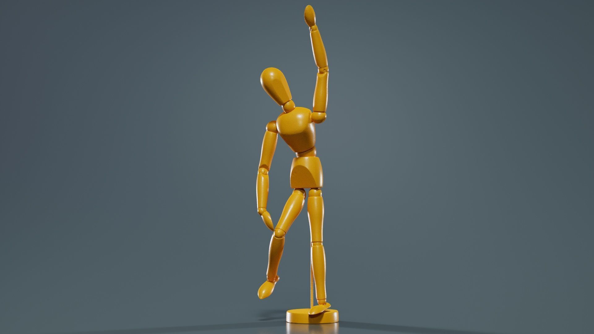 Wooden Mannequin Pose 12 Low-poly 3D model_12