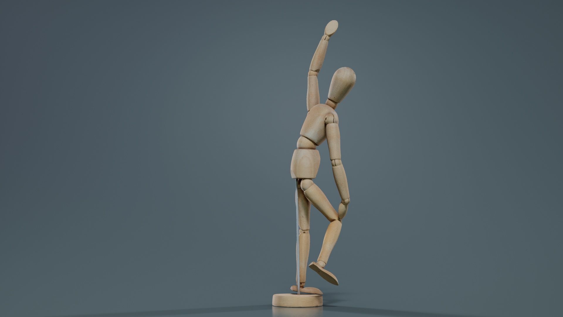 Wooden Mannequin Pose 12 Low-poly 3D model_7