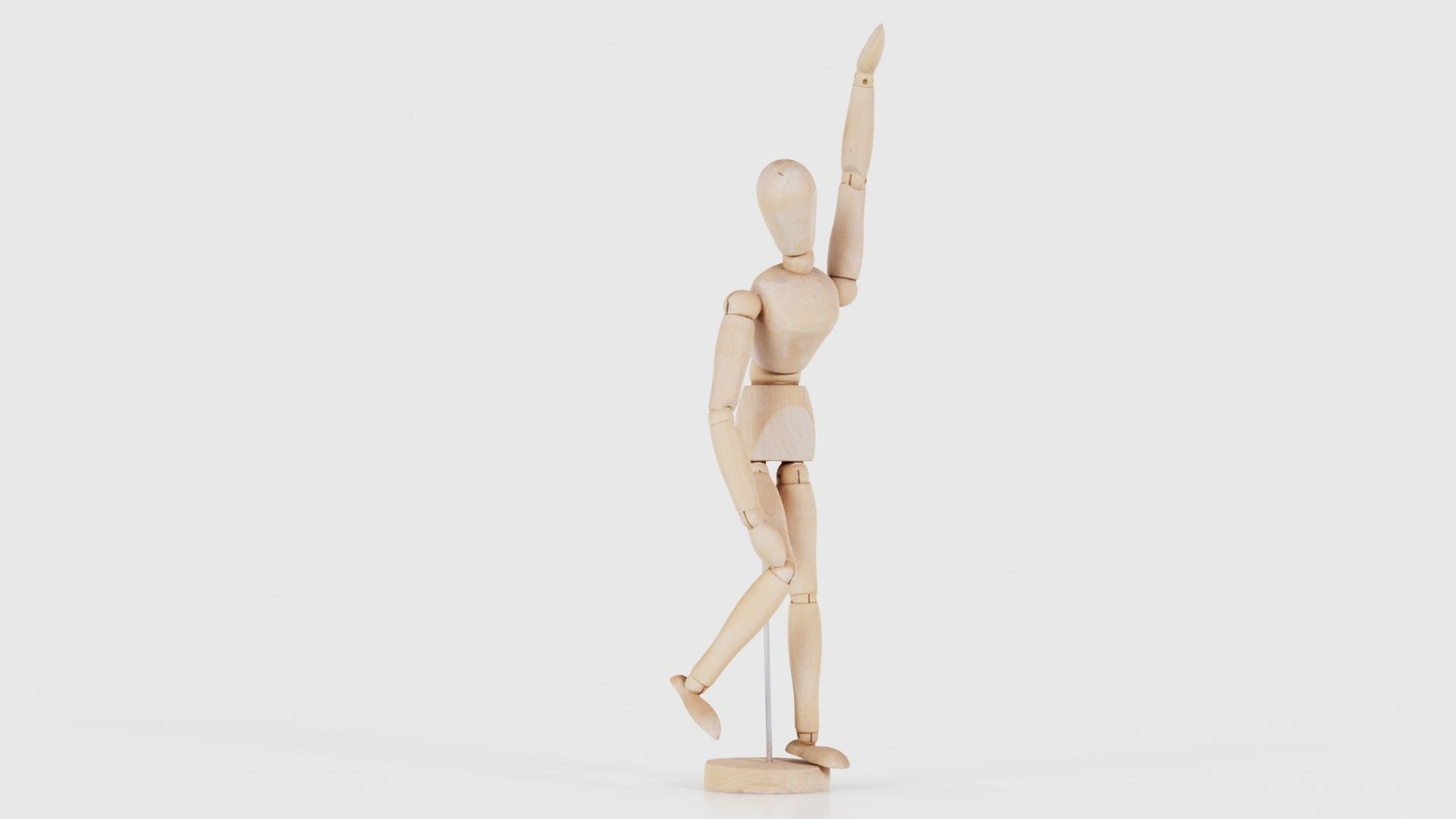 Wooden Mannequin Pose 12 Low-poly 3D model_17