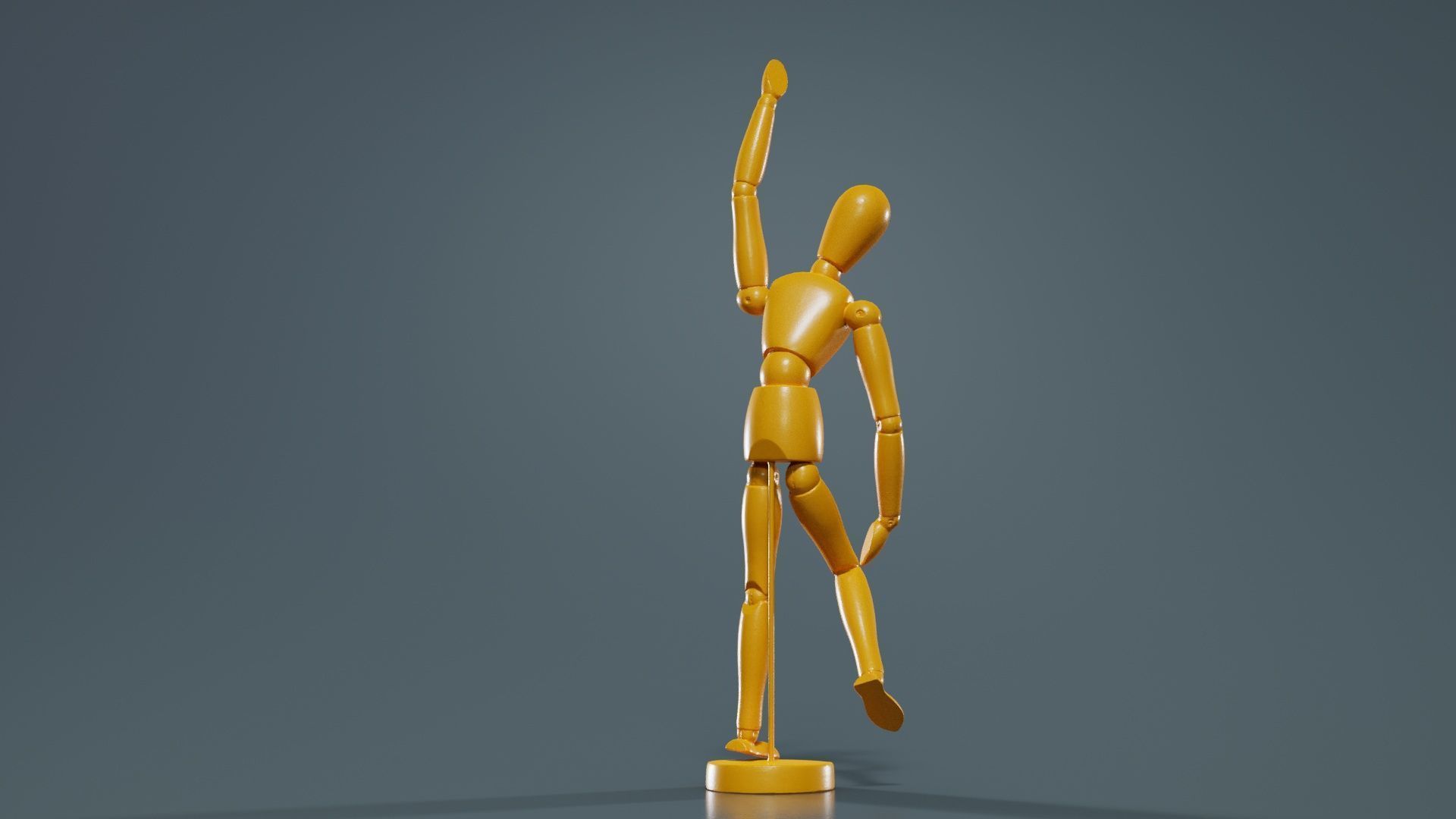 Wooden Mannequin Pose 12 Low-poly 3D model_13