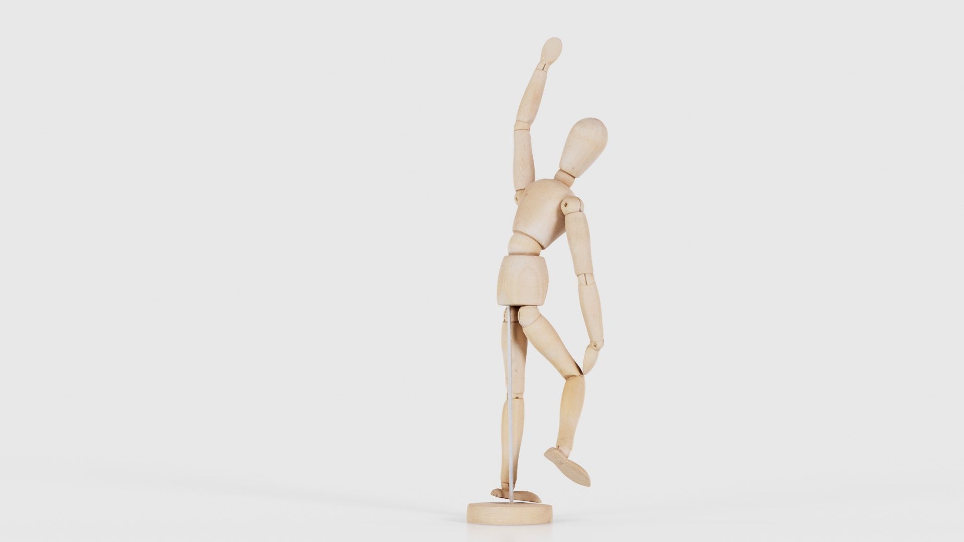 Wooden Mannequin Pose 12 Low-poly 3D model_20