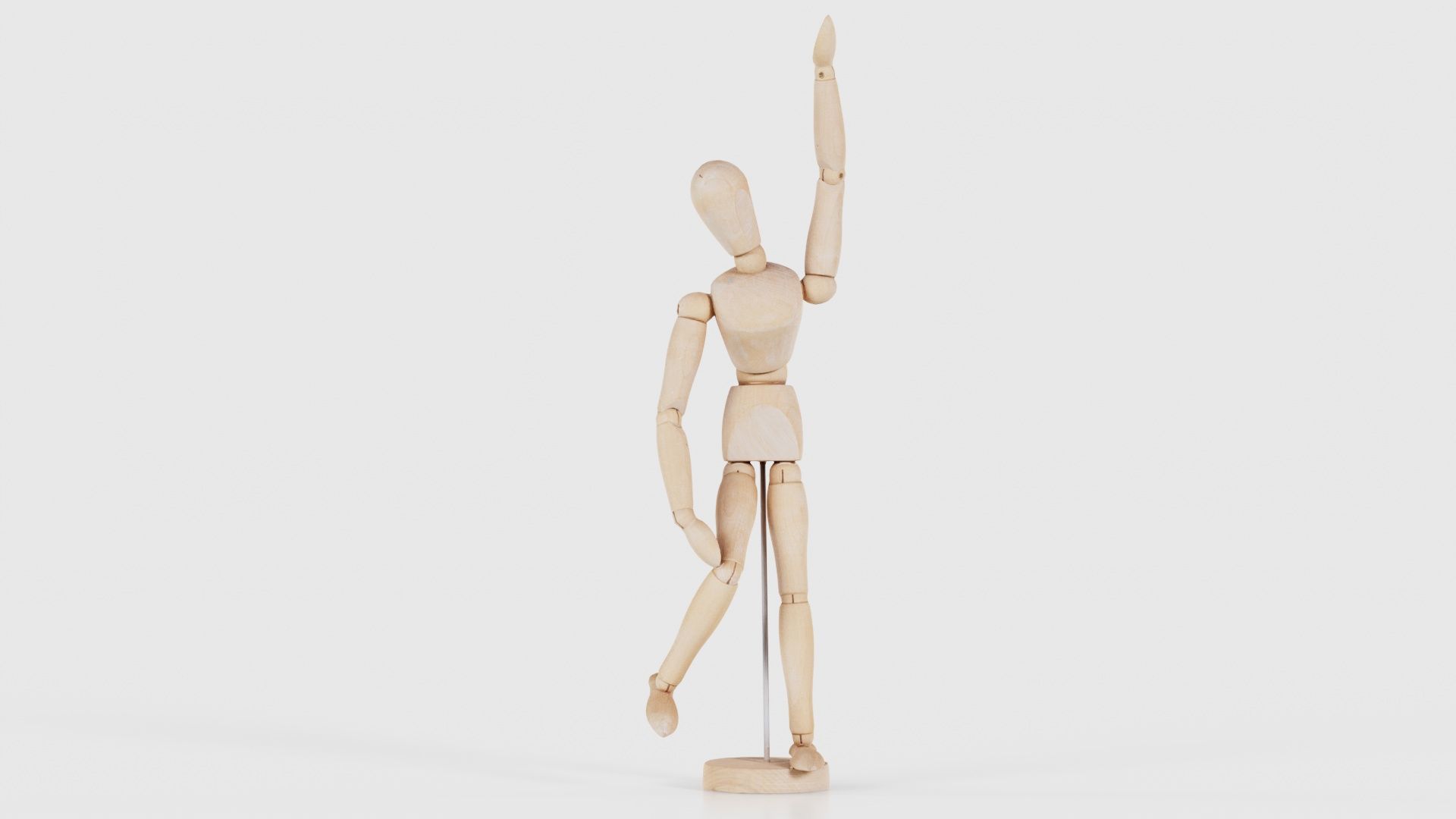 Wooden Mannequin Pose 12 Low-poly 3D model_16