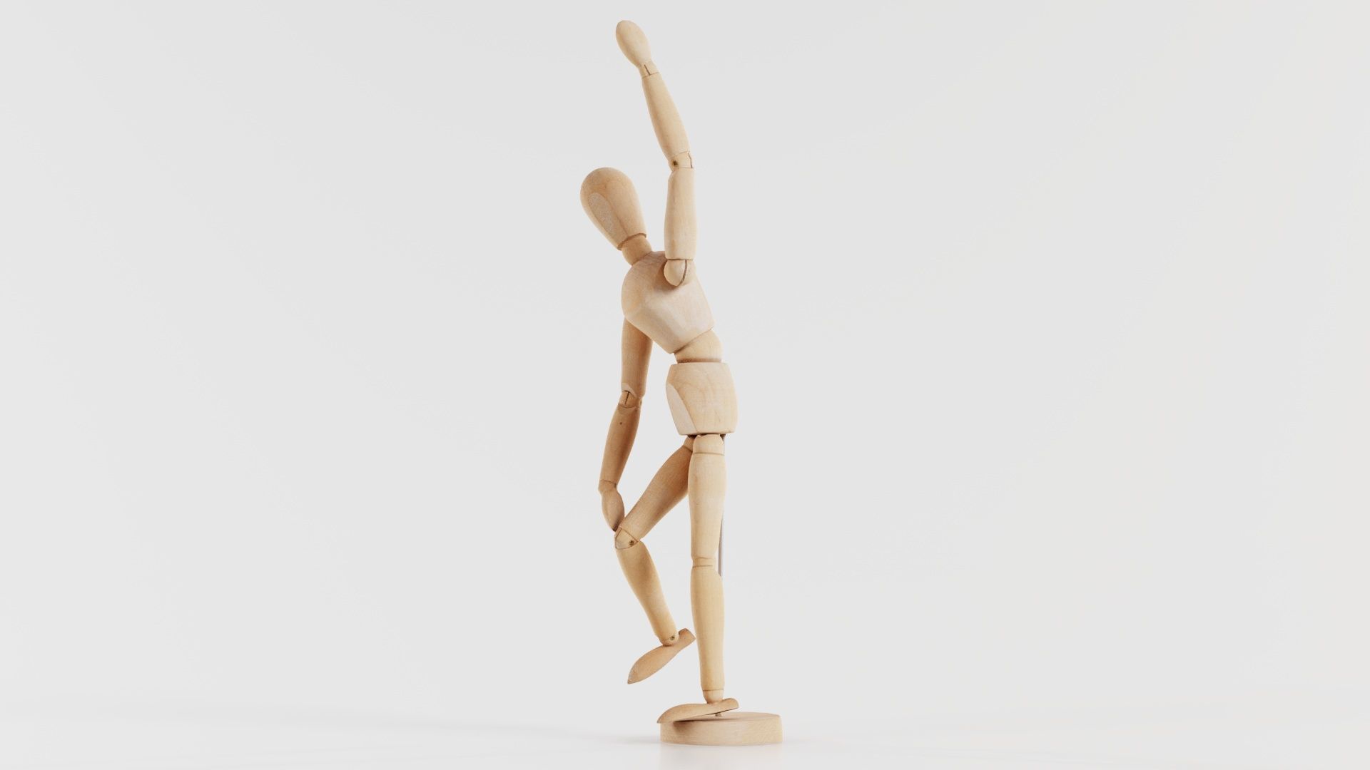 Wooden Mannequin Pose 12 Low-poly 3D model_4