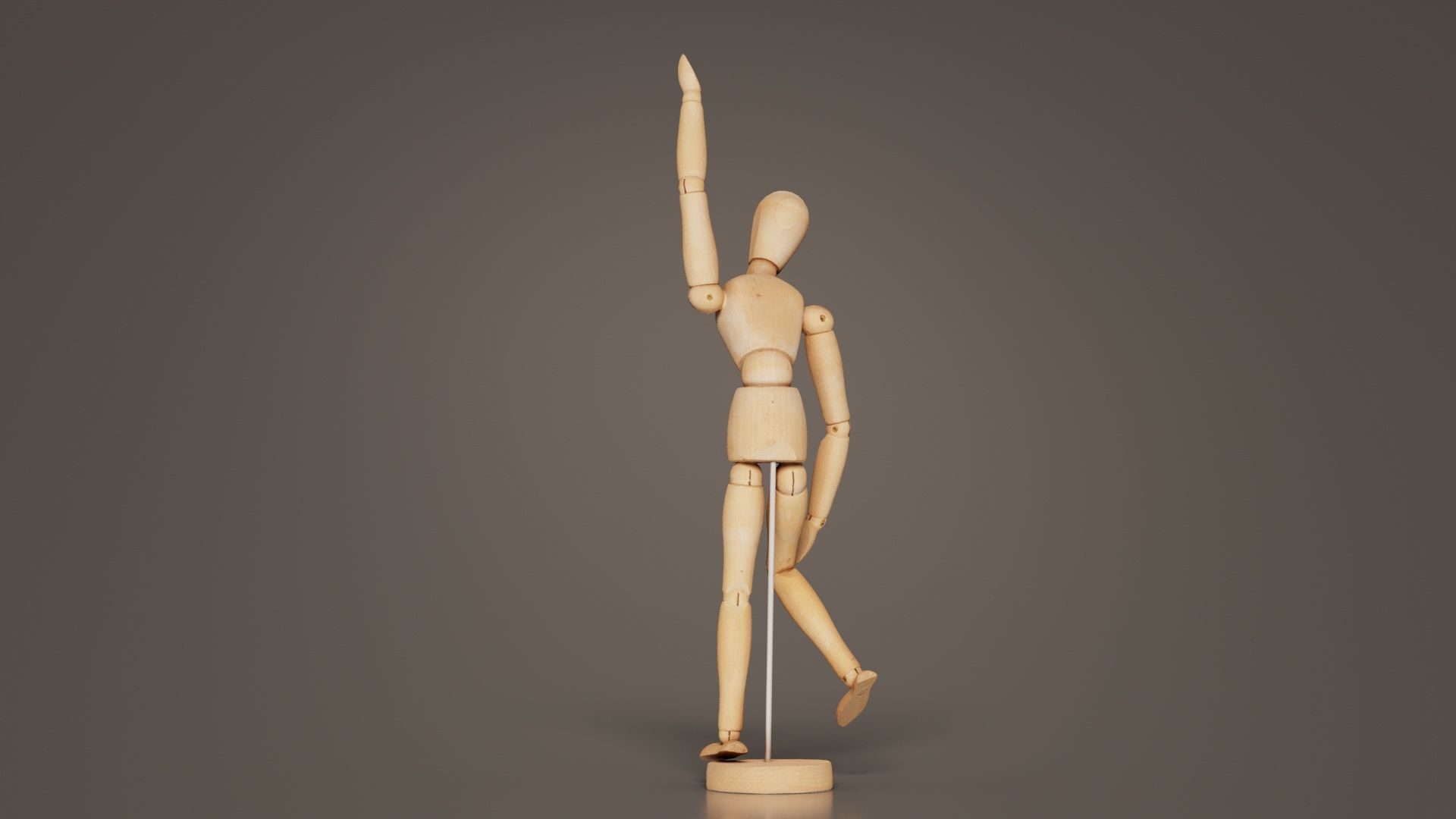 Wooden Mannequin Pose 12 Low-poly 3D model_5