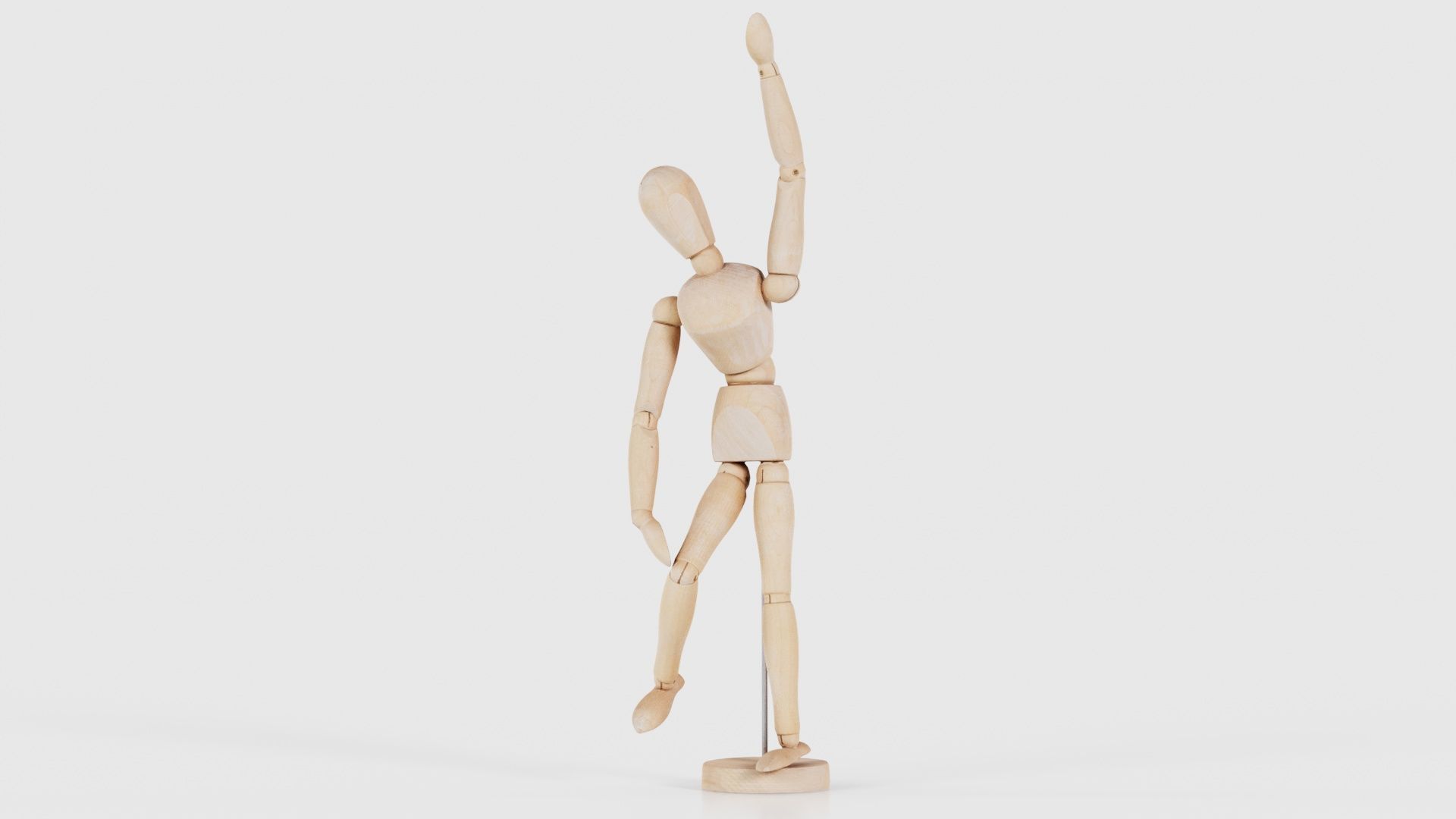 Wooden Mannequin Pose 12 Low-poly 3D model_15
