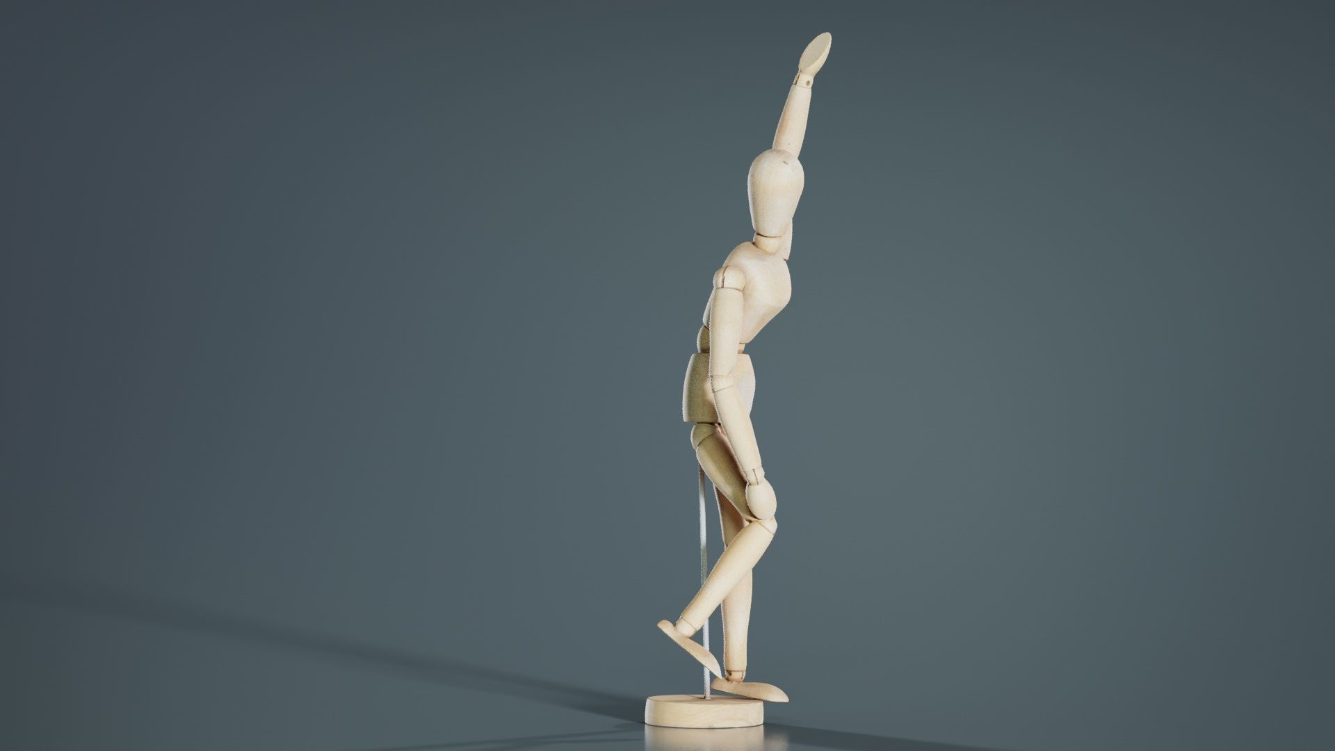 Wooden Mannequin Pose 12 Low-poly 3D model_6