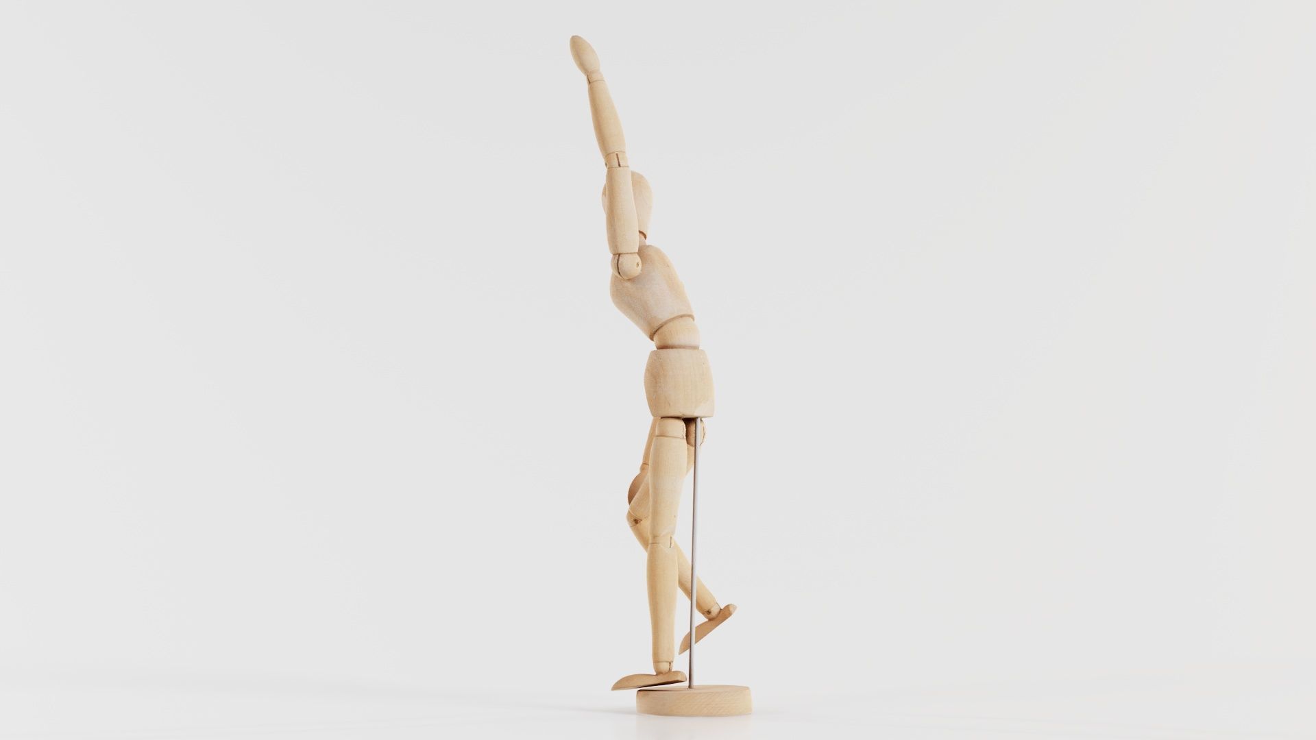 Wooden Mannequin Pose 12 Low-poly 3D model_8