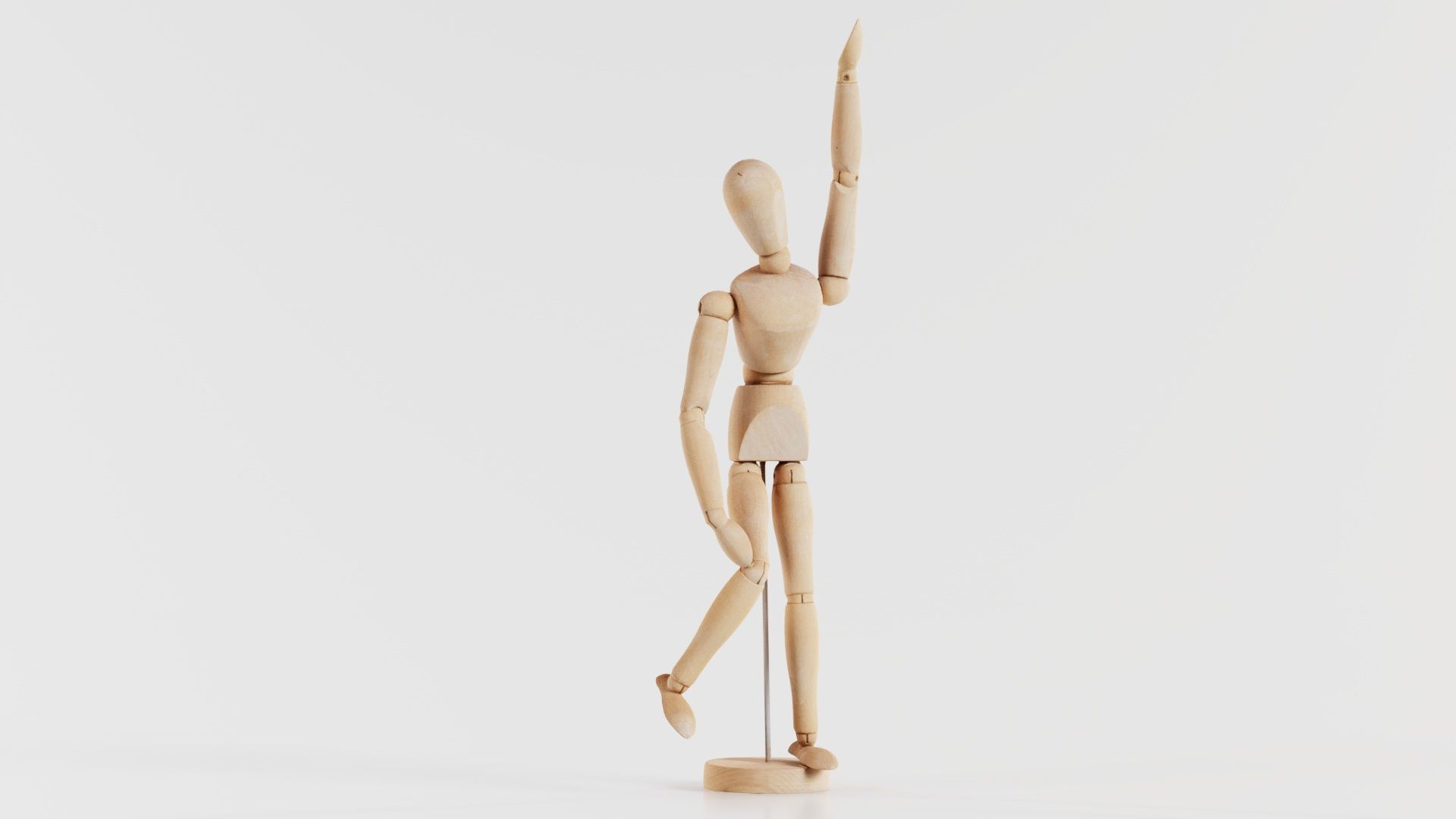 Wooden Mannequin Pose 12 Low-poly 3D model_2