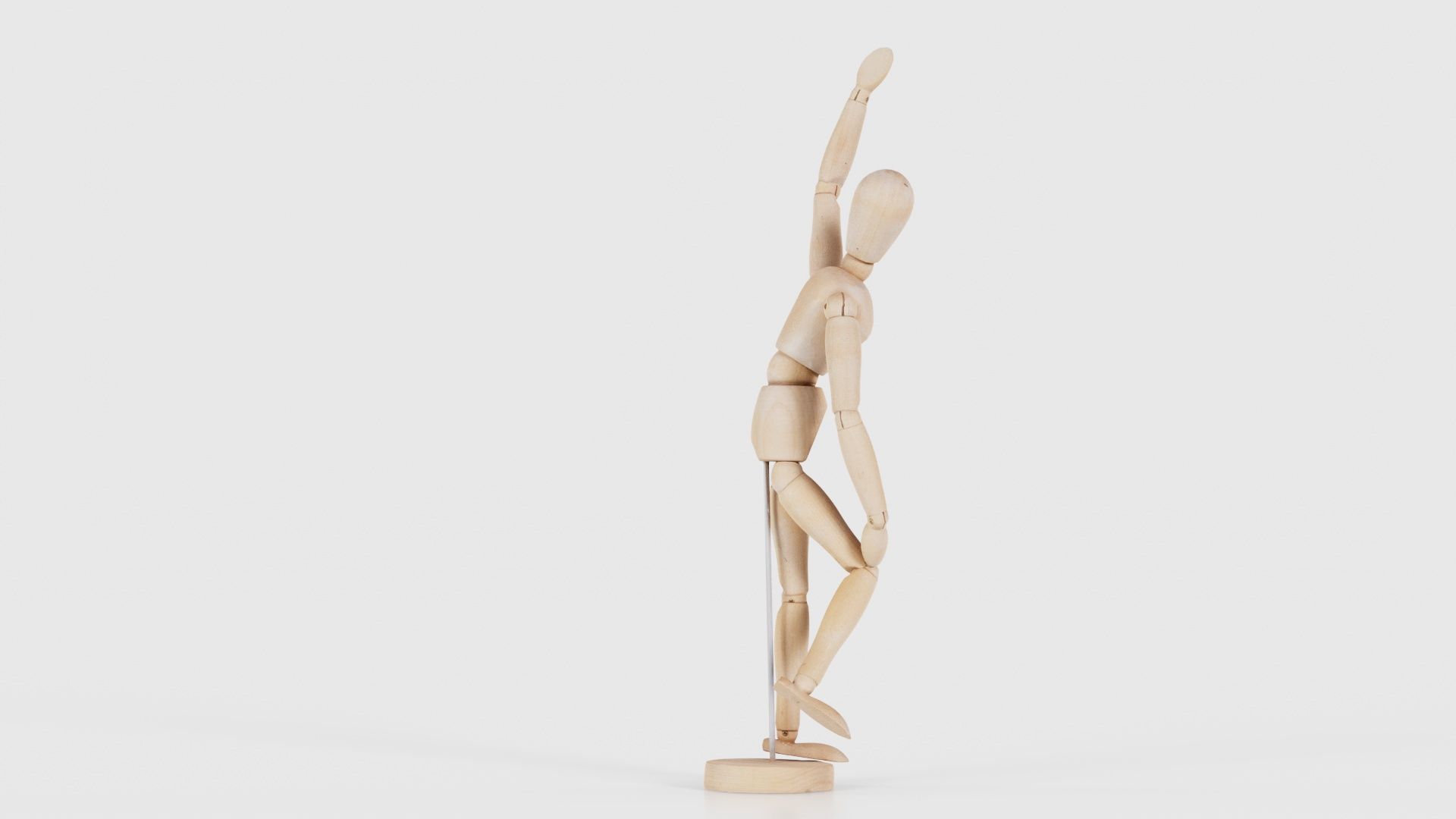 Wooden Mannequin Pose 12 Low-poly 3D model_19