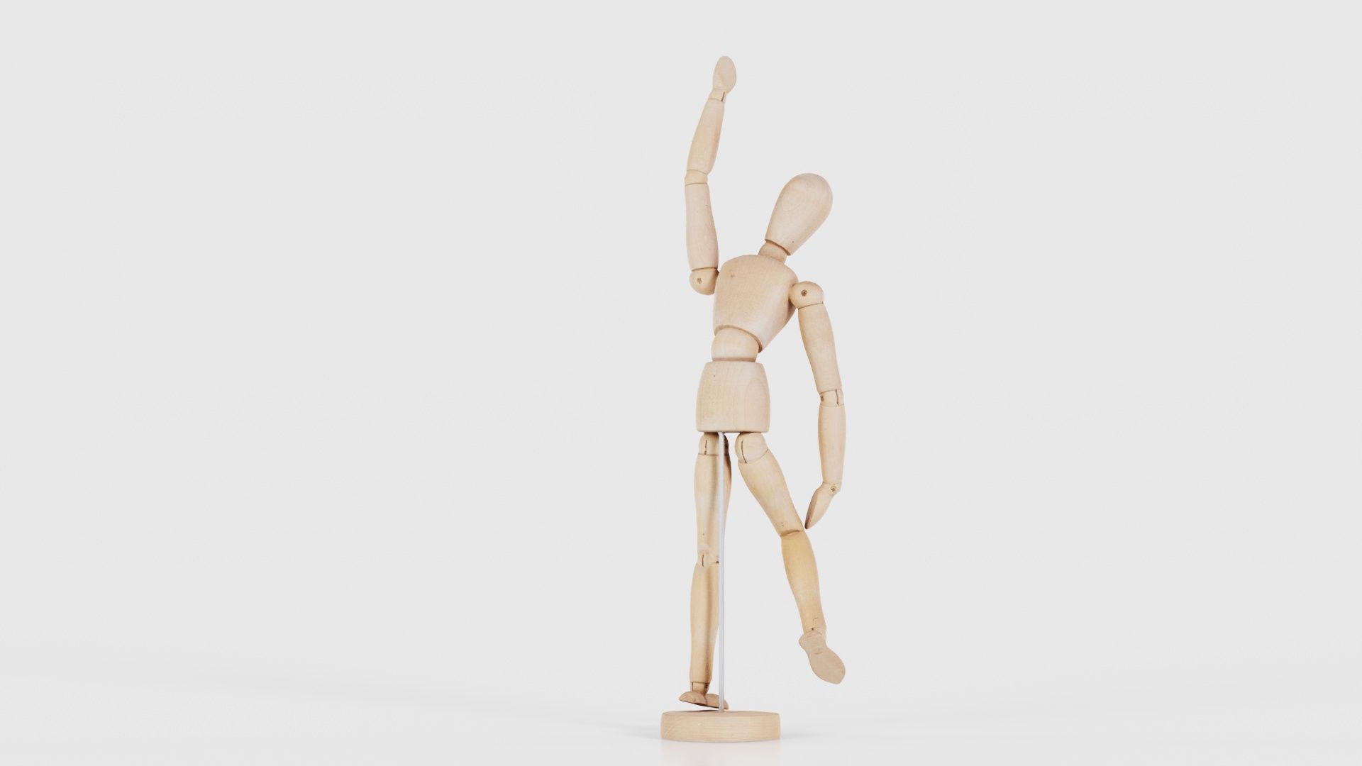Wooden Mannequin Pose 12 Low-poly 3D model_21