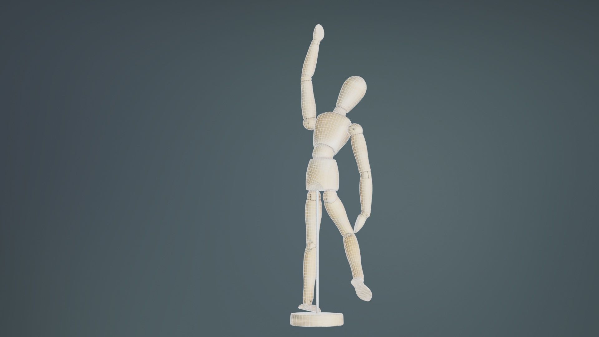 Wooden Mannequin Pose 12 Low-poly 3D model_10
