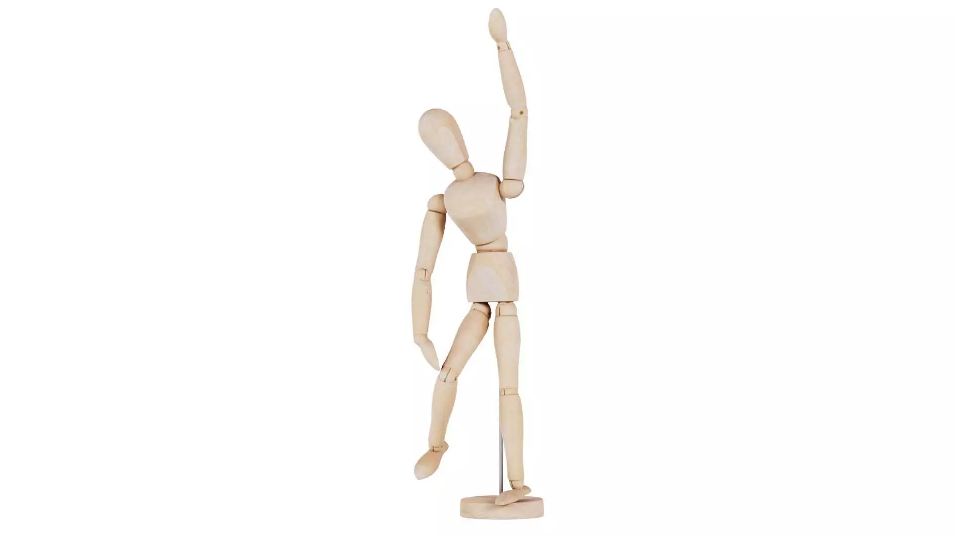 Wooden Mannequin Pose 12 Low-poly 3D model_0