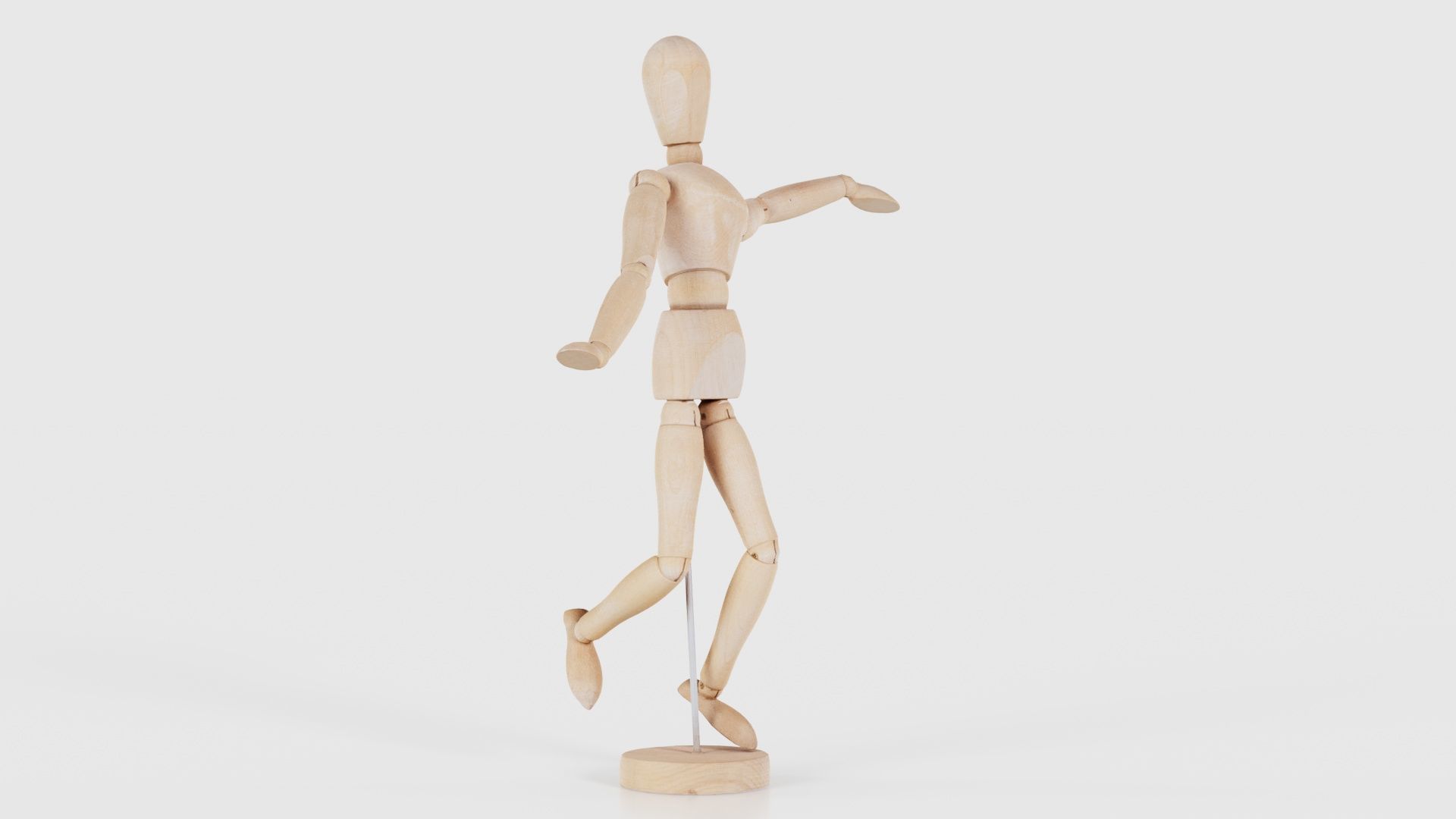 Wooden Mannequin Pose 13 Low-poly 3D model_18