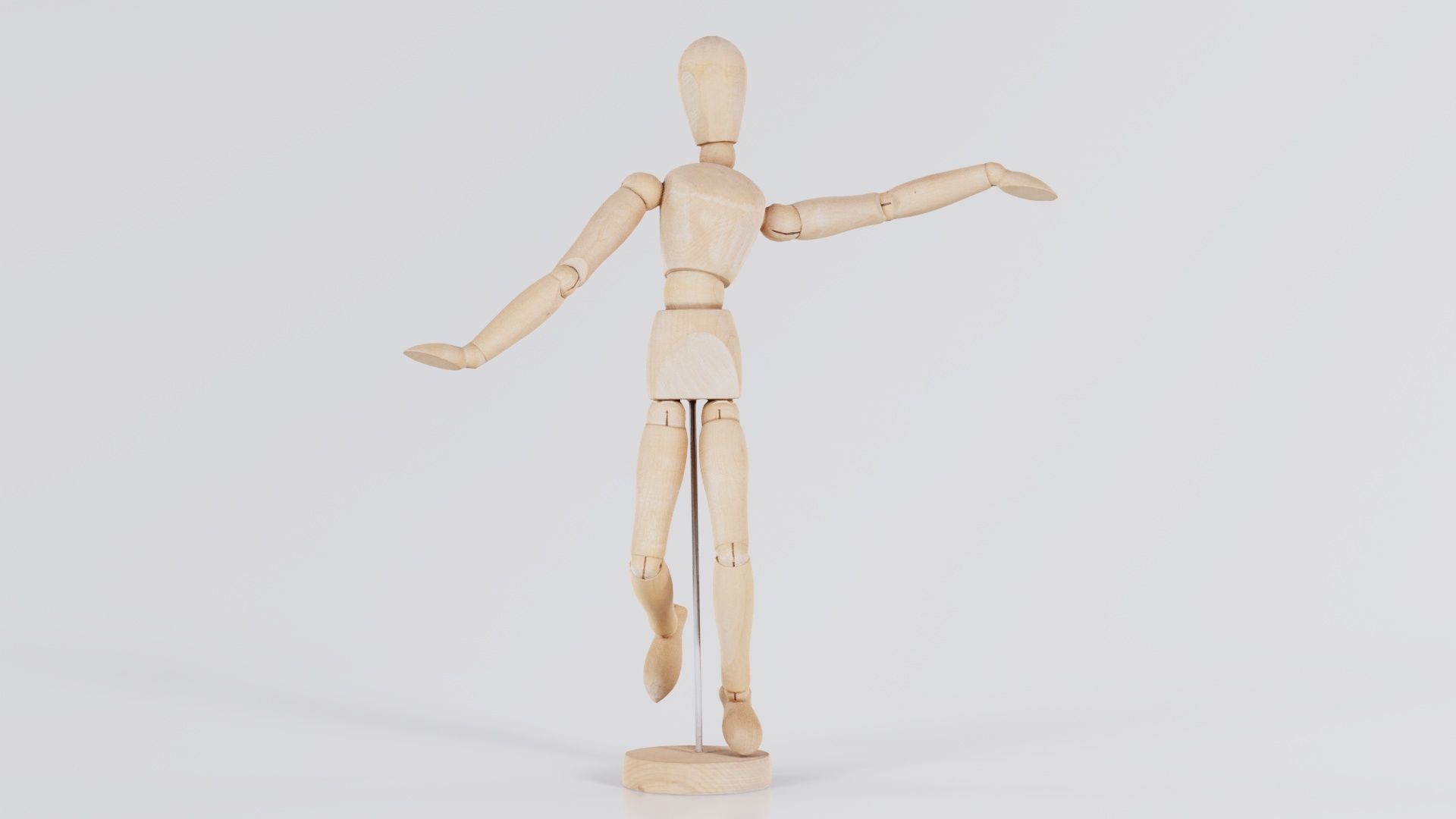 Wooden Mannequin Pose 13 Low-poly 3D model_3