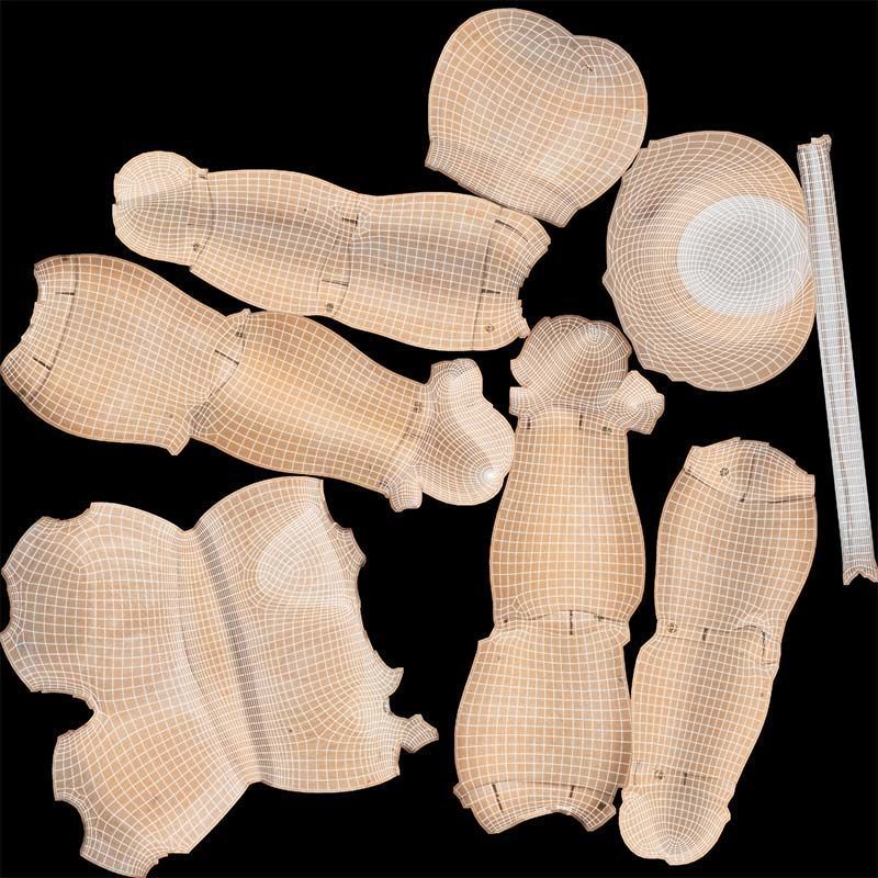 Wooden Mannequin Pose 13 Low-poly 3D model_14