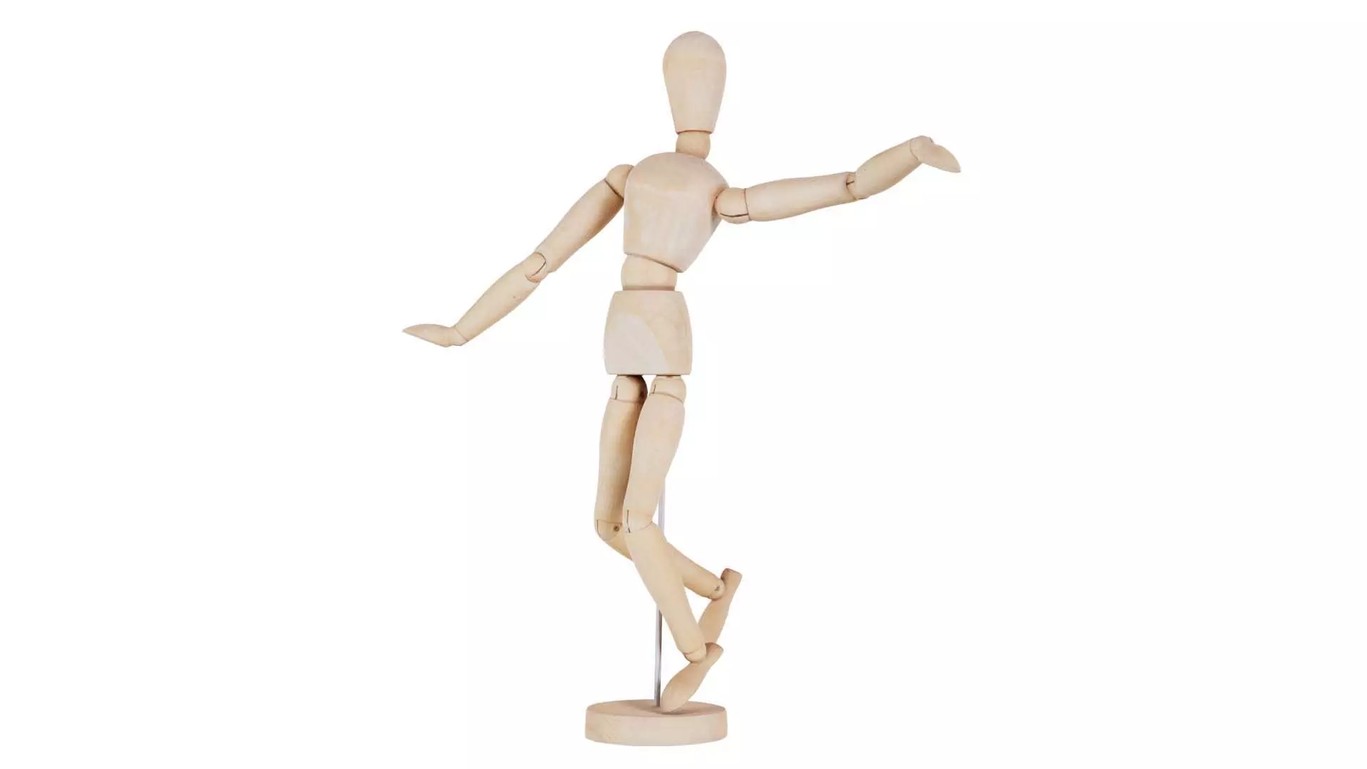 Wooden Mannequin Pose 13 Low-poly 3D model_0
