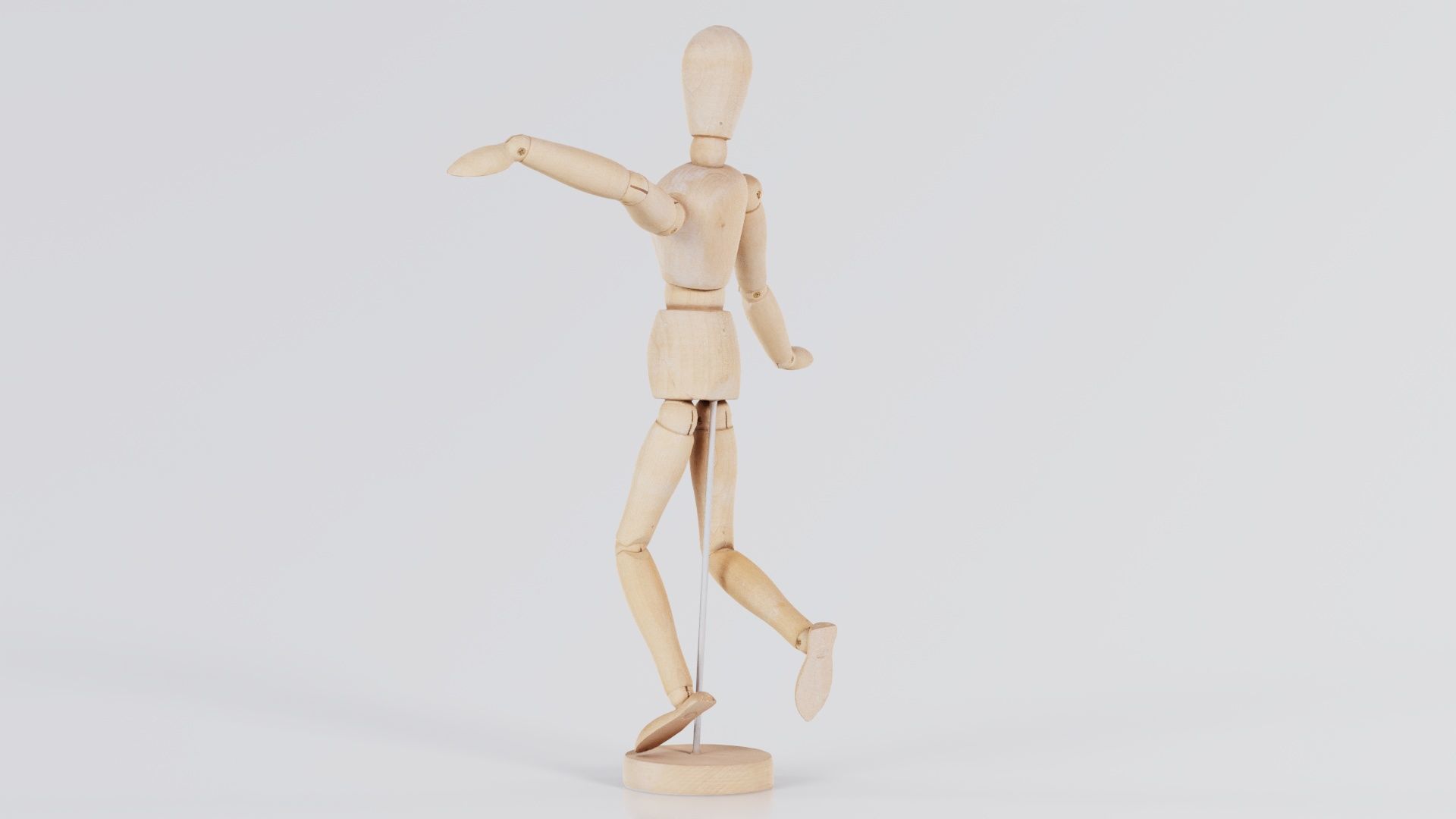 Wooden Mannequin Pose 13 Low-poly 3D model_1