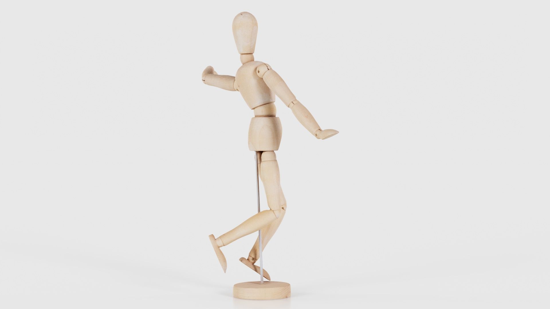 Wooden Mannequin Pose 13 Low-poly 3D model_20