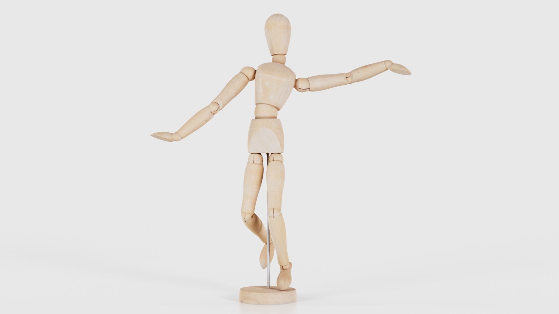 Wooden Mannequin Pose 13 Low-poly 3D model_16