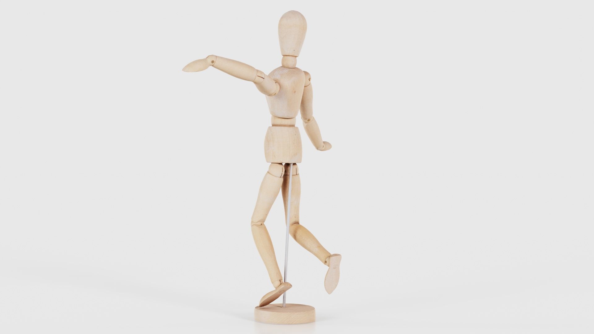 Wooden Mannequin Pose 13 Low-poly 3D model_24