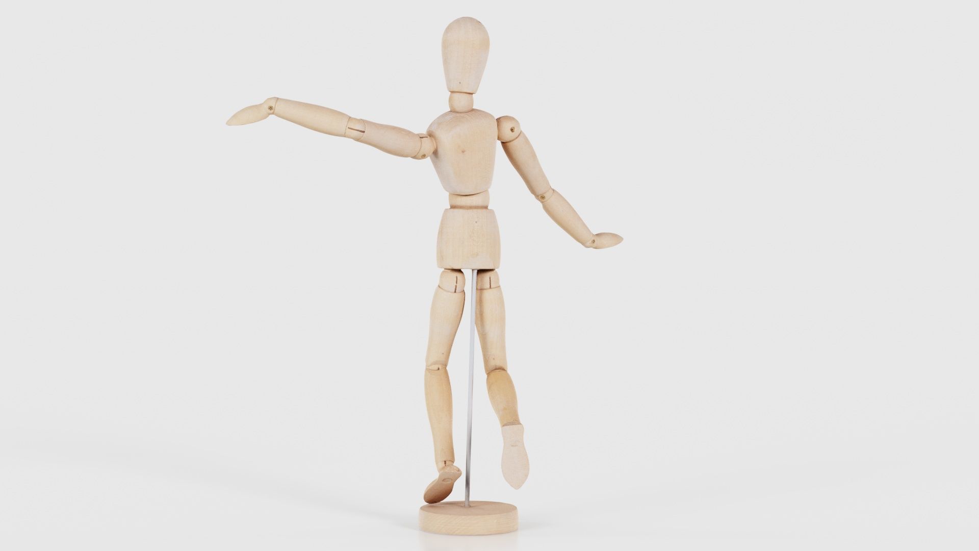 Wooden Mannequin Pose 13 Low-poly 3D model_23
