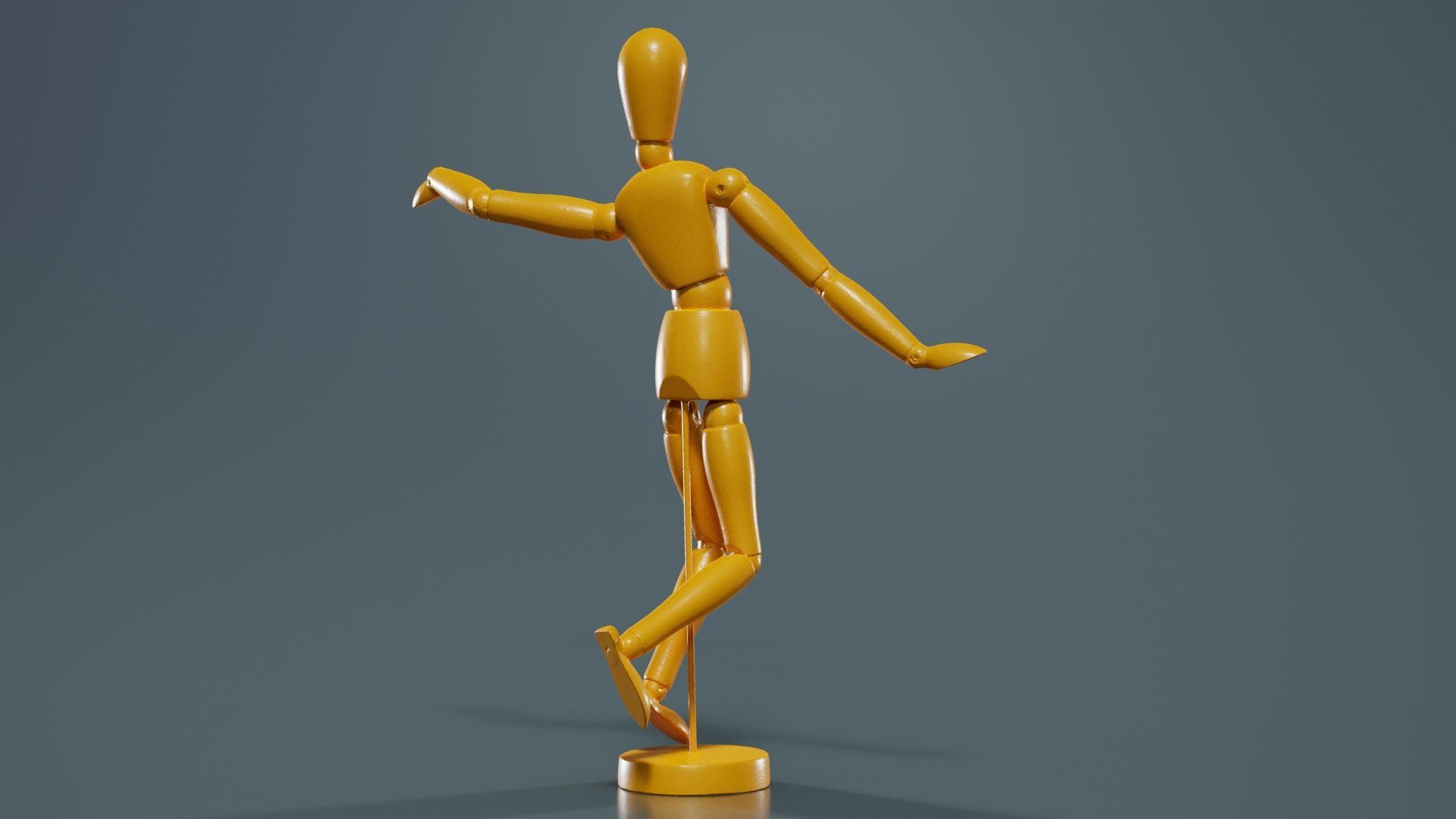 Wooden Mannequin Pose 13 Low-poly 3D model_13