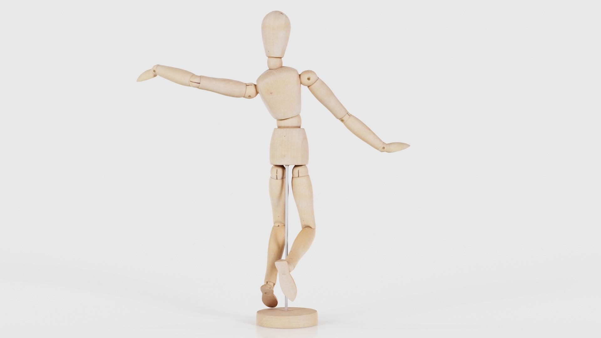 Wooden Mannequin Pose 13 Low-poly 3D model_22