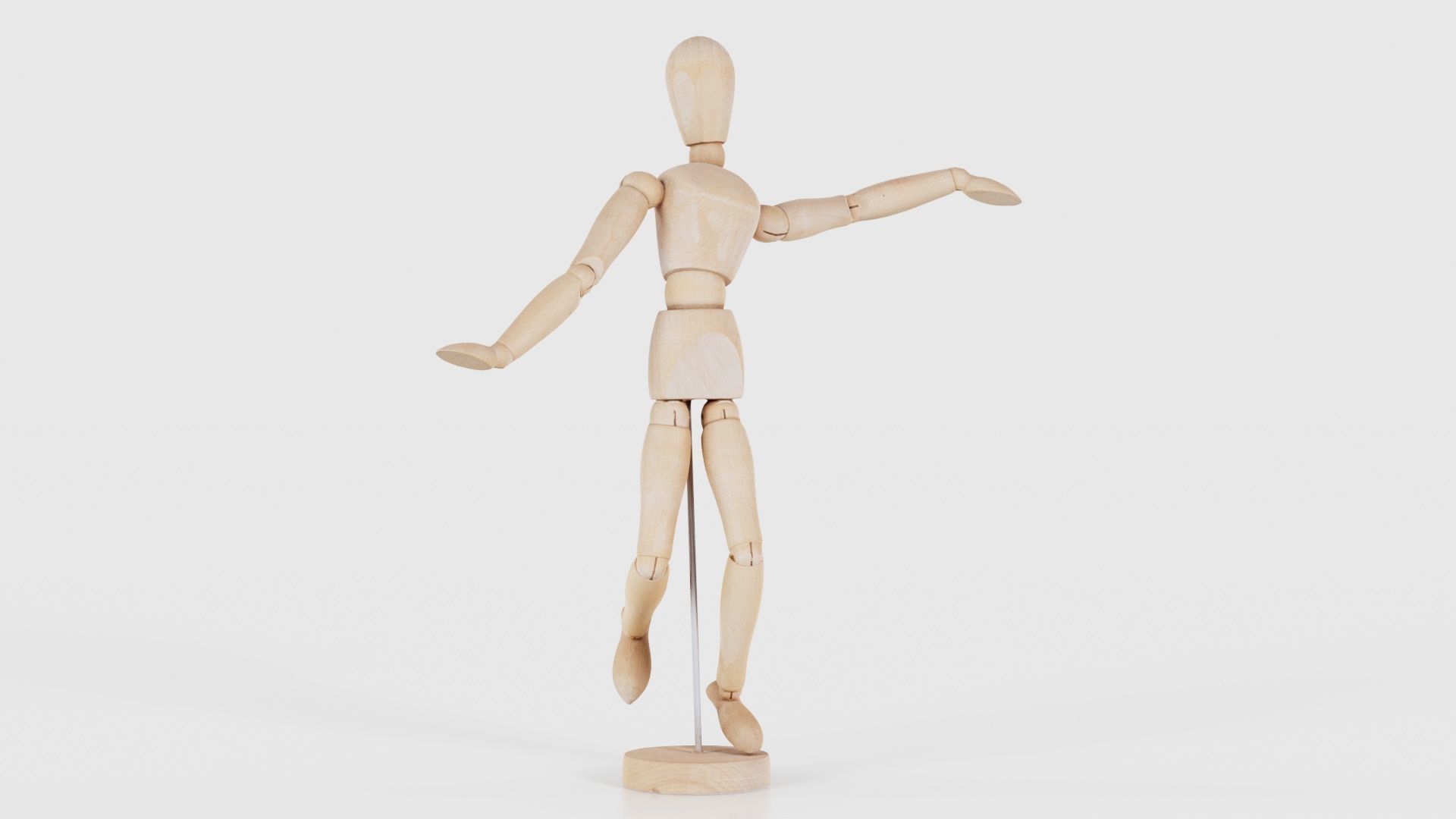 Wooden Mannequin Pose 13 Low-poly 3D model_17