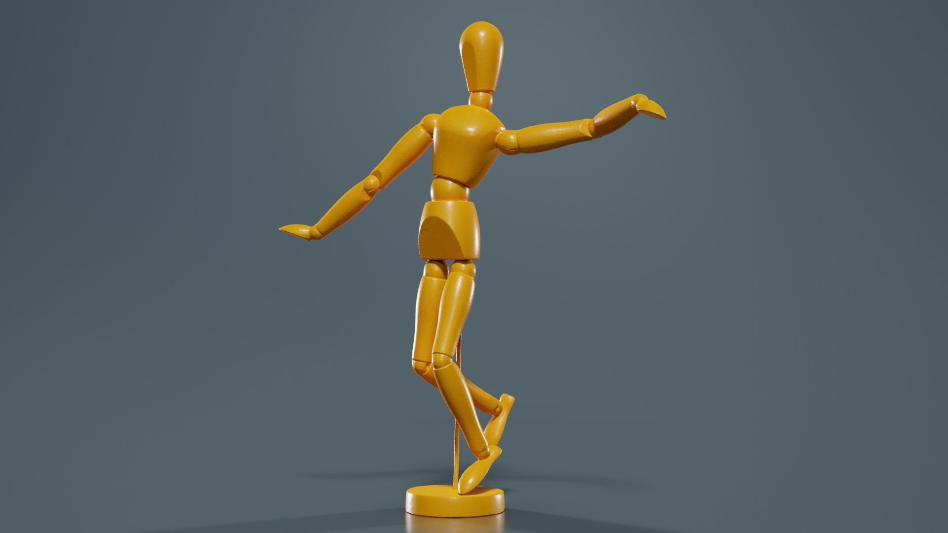 Wooden Mannequin Pose 13 Low-poly 3D model_12