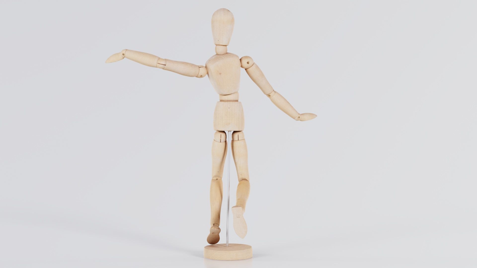 Wooden Mannequin Pose 13 Low-poly 3D model_7