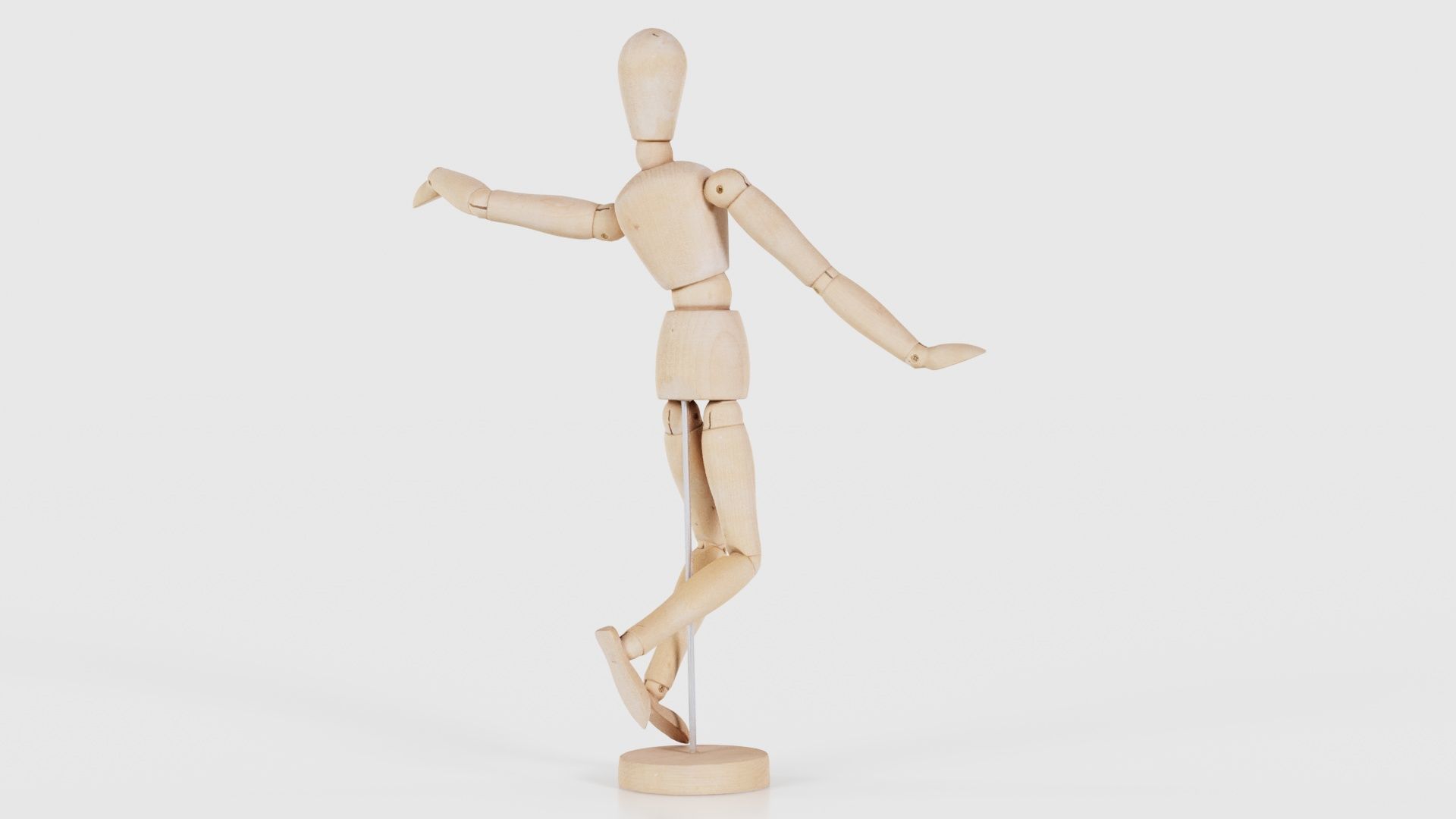 Wooden Mannequin Pose 13 Low-poly 3D model_21