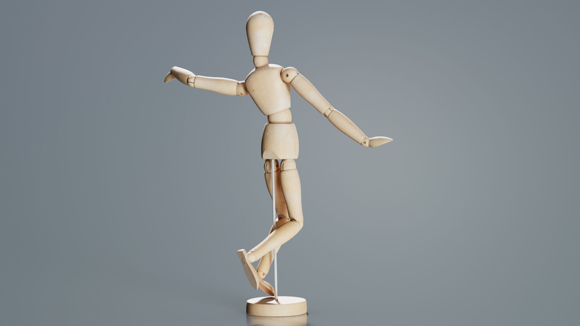 Wooden Mannequin Pose 13 Low-poly 3D model_5